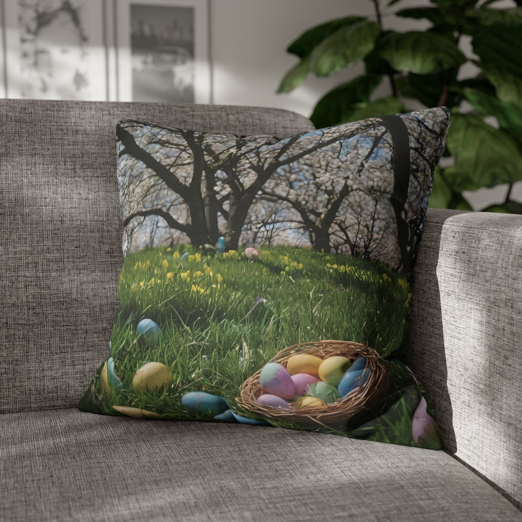 Easter Scene Throw Pillow Cover, Throw Pillow Case, Qty 1, (10) - Janlyn's Crafts