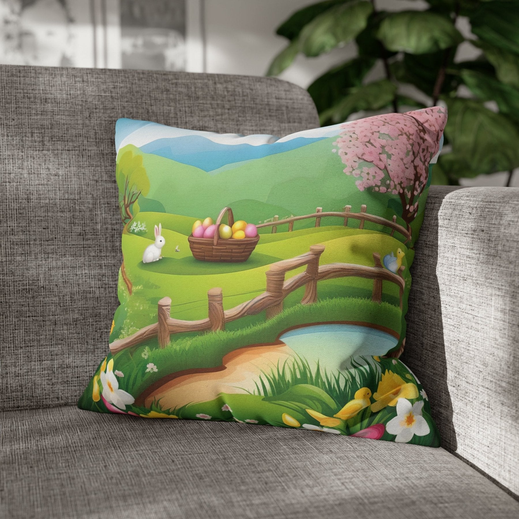 Easter Scene Throw Pillow Cover, Throw Pillow Case, Qty 1, (11) - Janlyn's Crafts