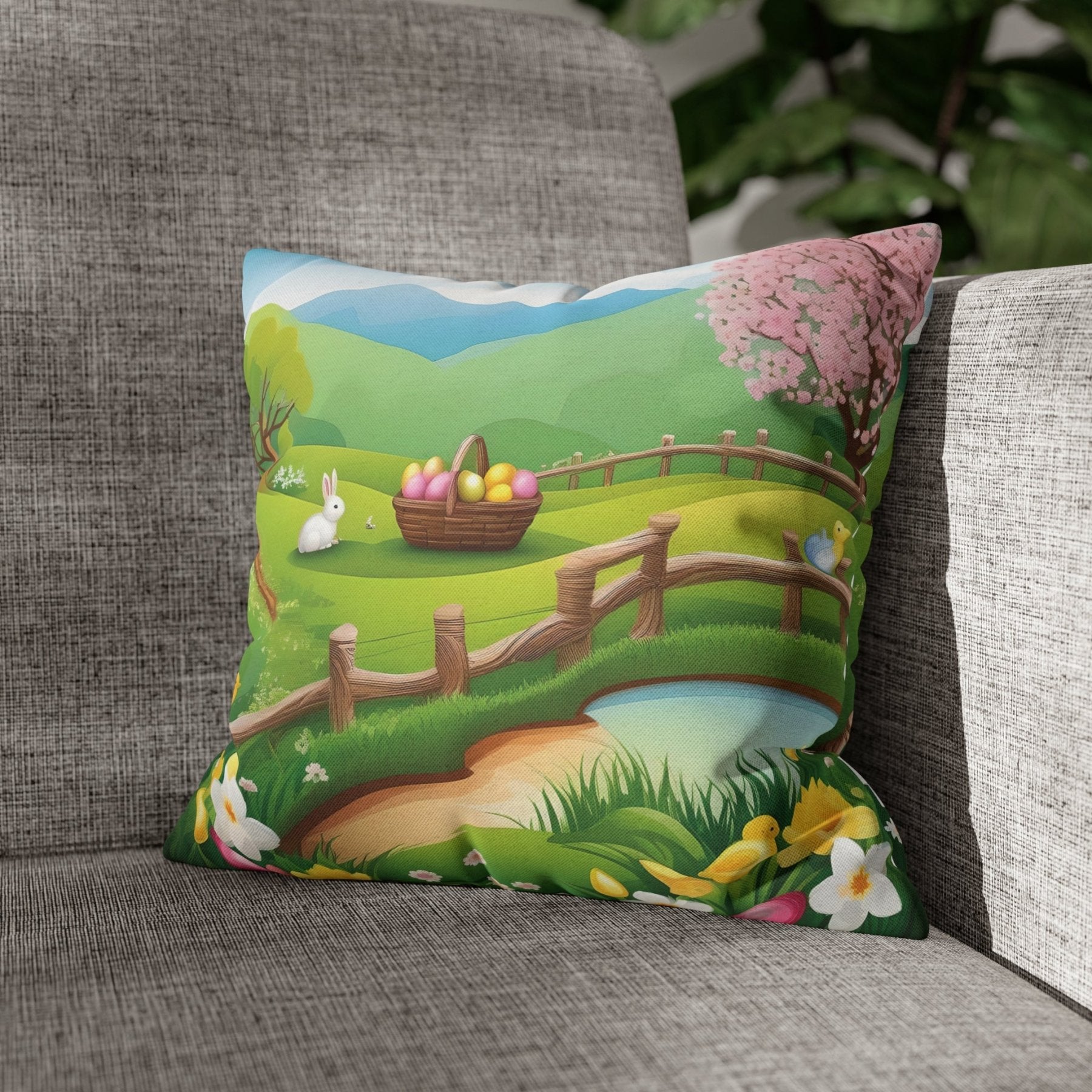 Easter Scene Throw Pillow Cover, Throw Pillow Case, Qty 1, (11) - Janlyn's Crafts