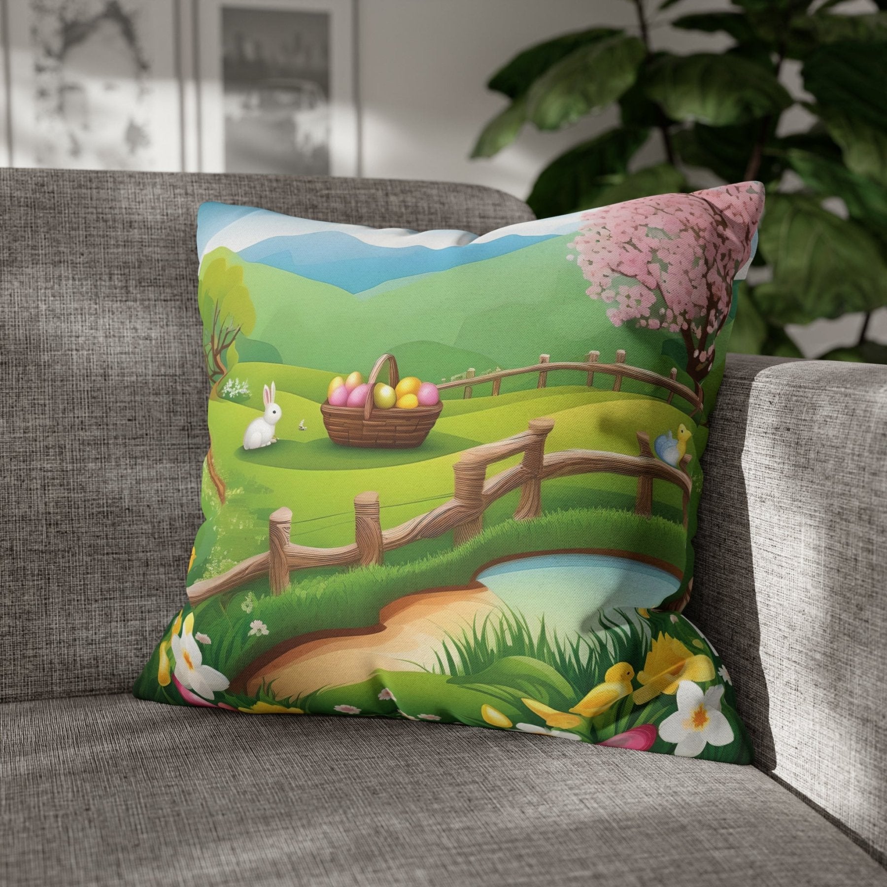 Easter Scene Throw Pillow Cover, Throw Pillow Case, Qty 1, (11) - Janlyn's Crafts