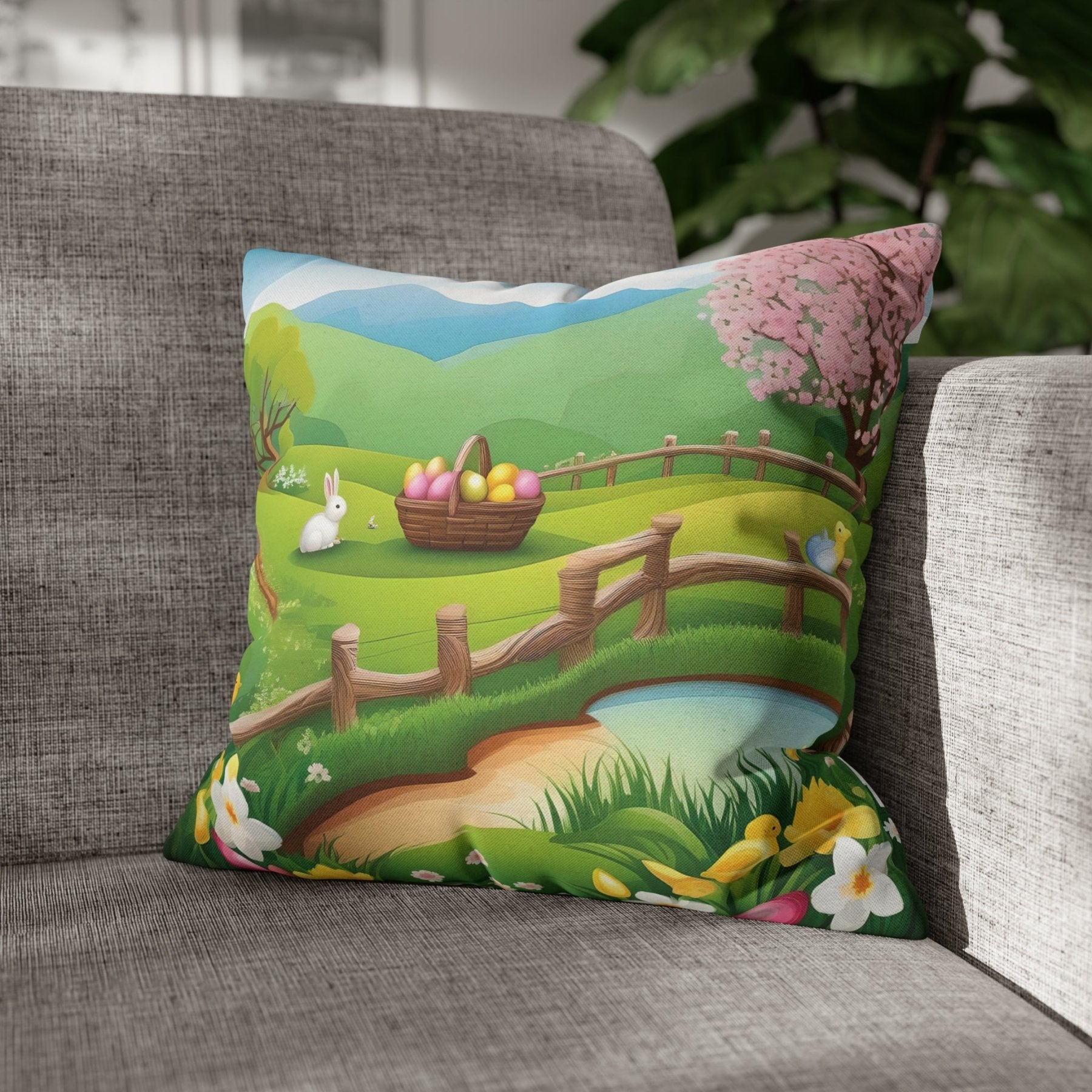 Easter Scene Throw Pillow Cover, Throw Pillow Case, Qty 1, (11) - Janlyn's Crafts