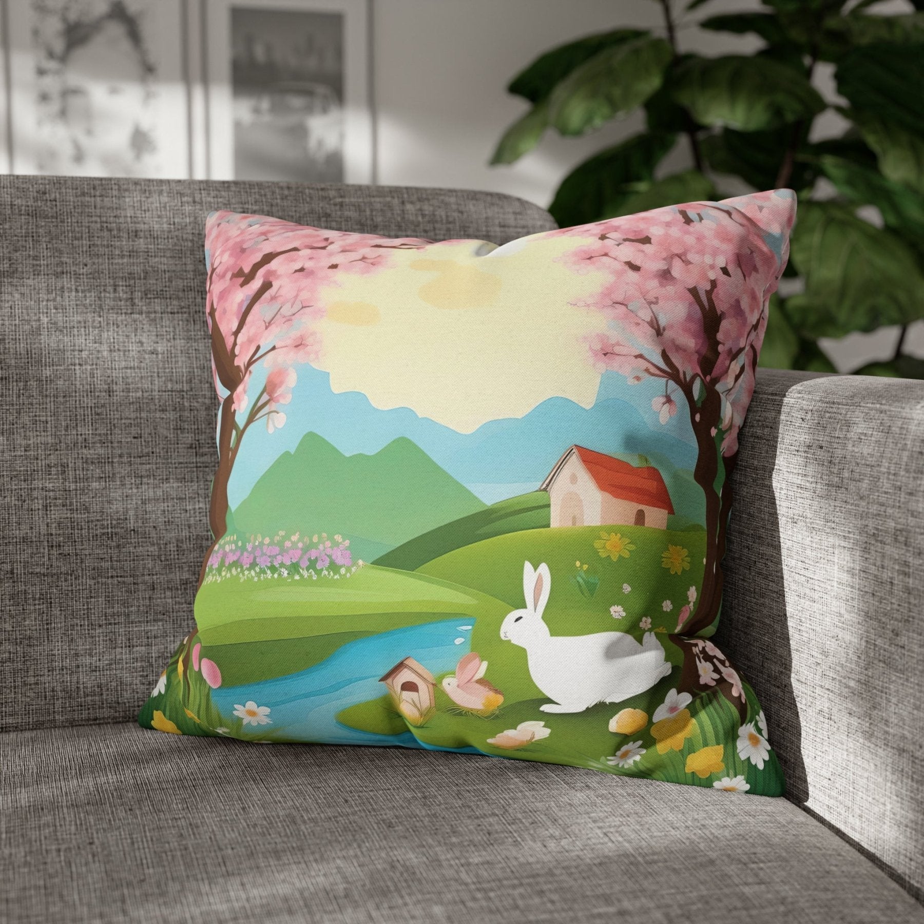 Easter Scene Throw Pillow Cover, Throw Pillow Case, Qty 1, (12) - Janlyn's Crafts