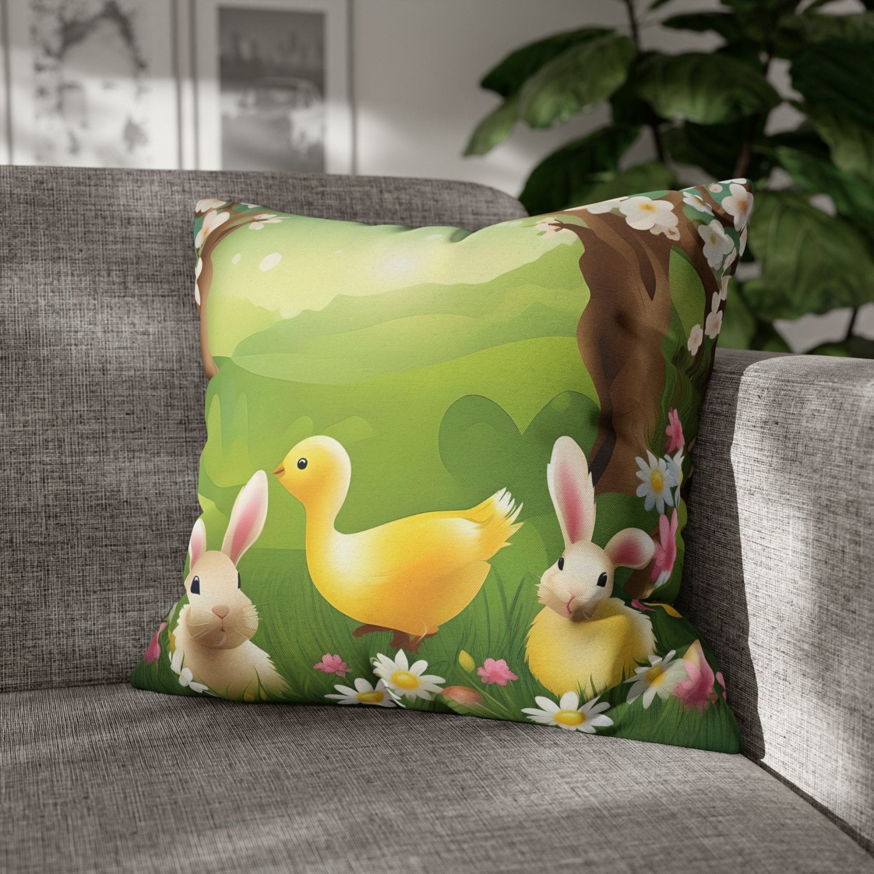 Easter Scene Throw Pillow Cover, Throw Pillow Case, Qty 1, (13) - Janlyn's Crafts