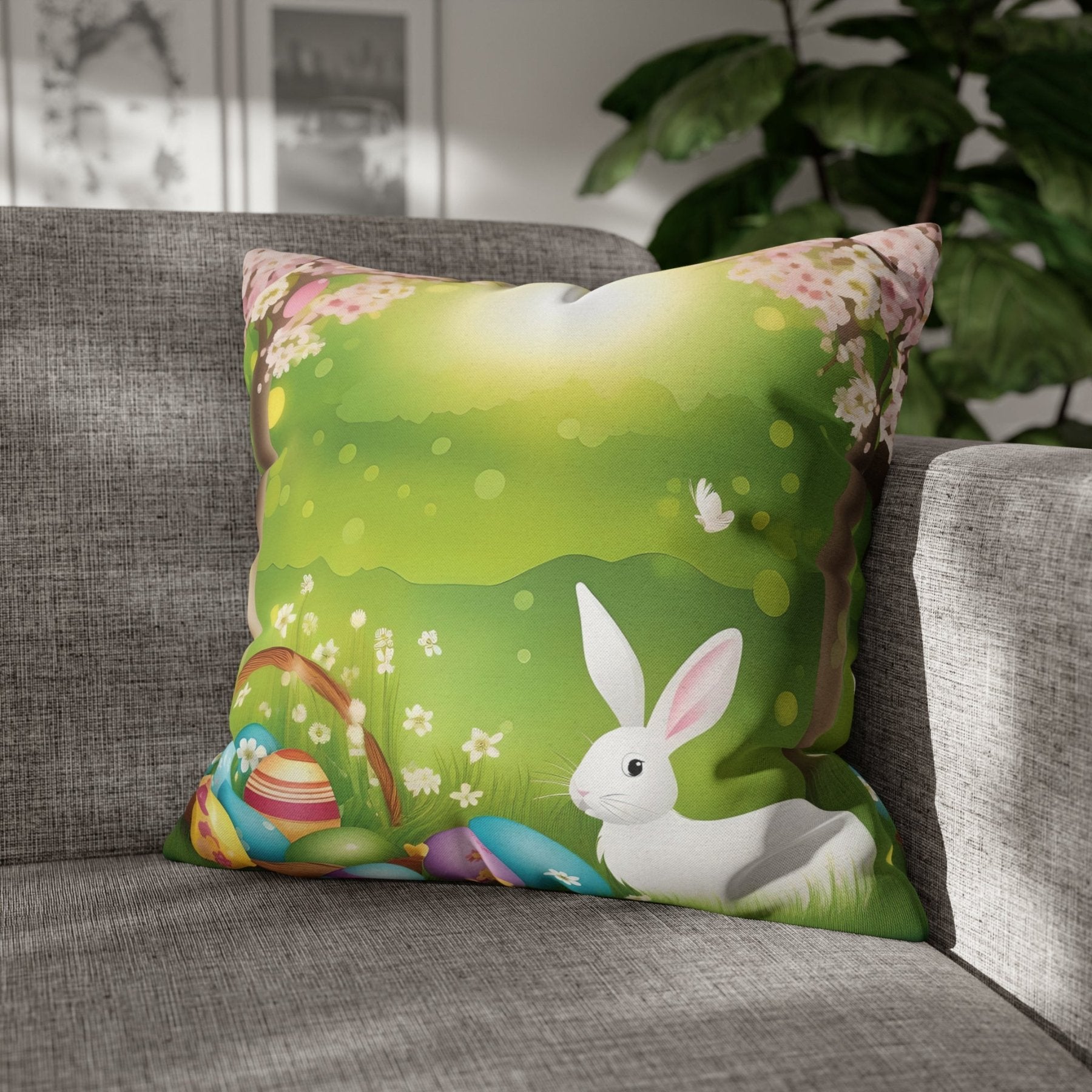 Easter Scene Throw Pillow Cover, Throw Pillow Case, Qty 1, (5) - Janlyn's Crafts