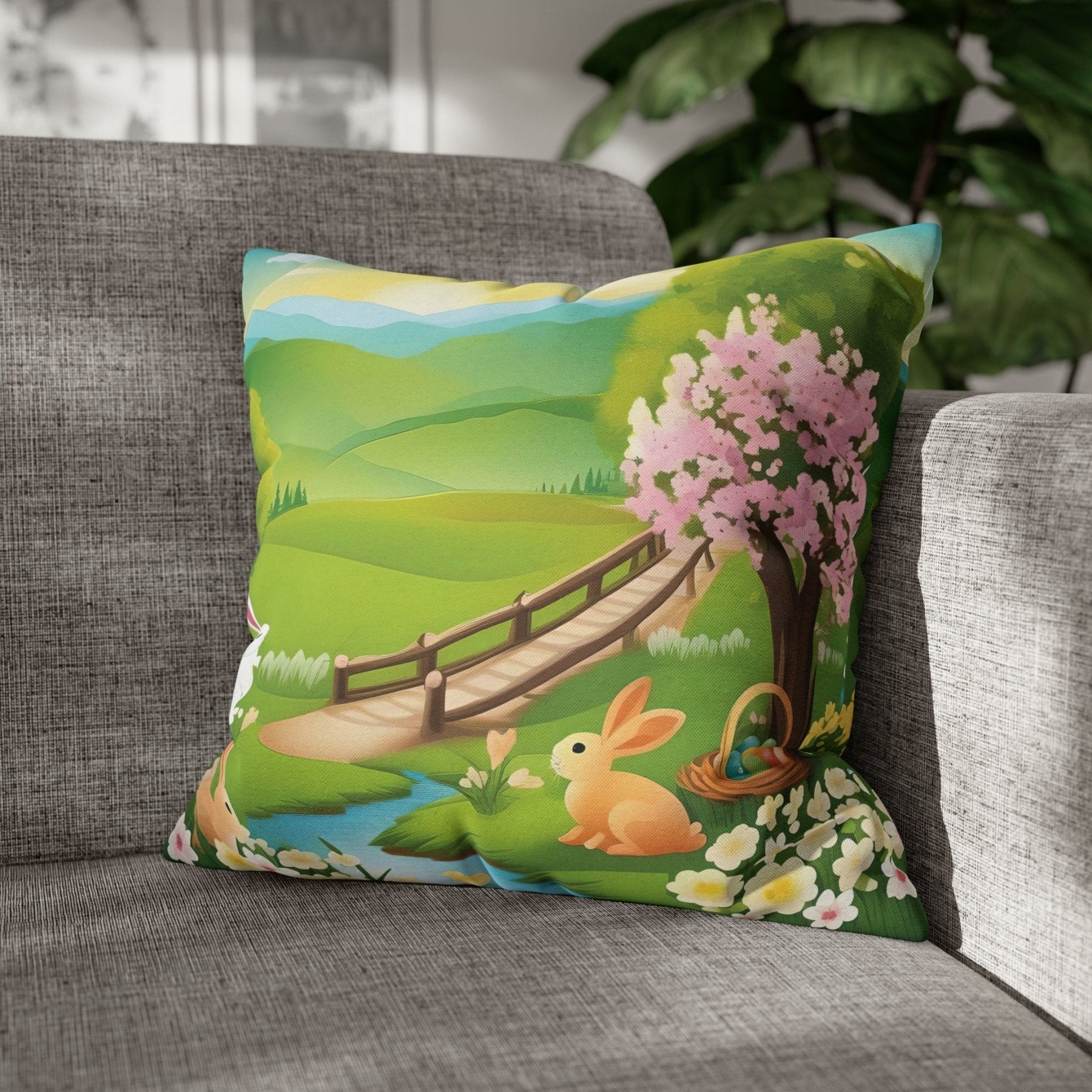 Easter Scene Throw Pillow Cover, Throw Pillow Case, Qty 1, (6) - Janlyn's Crafts