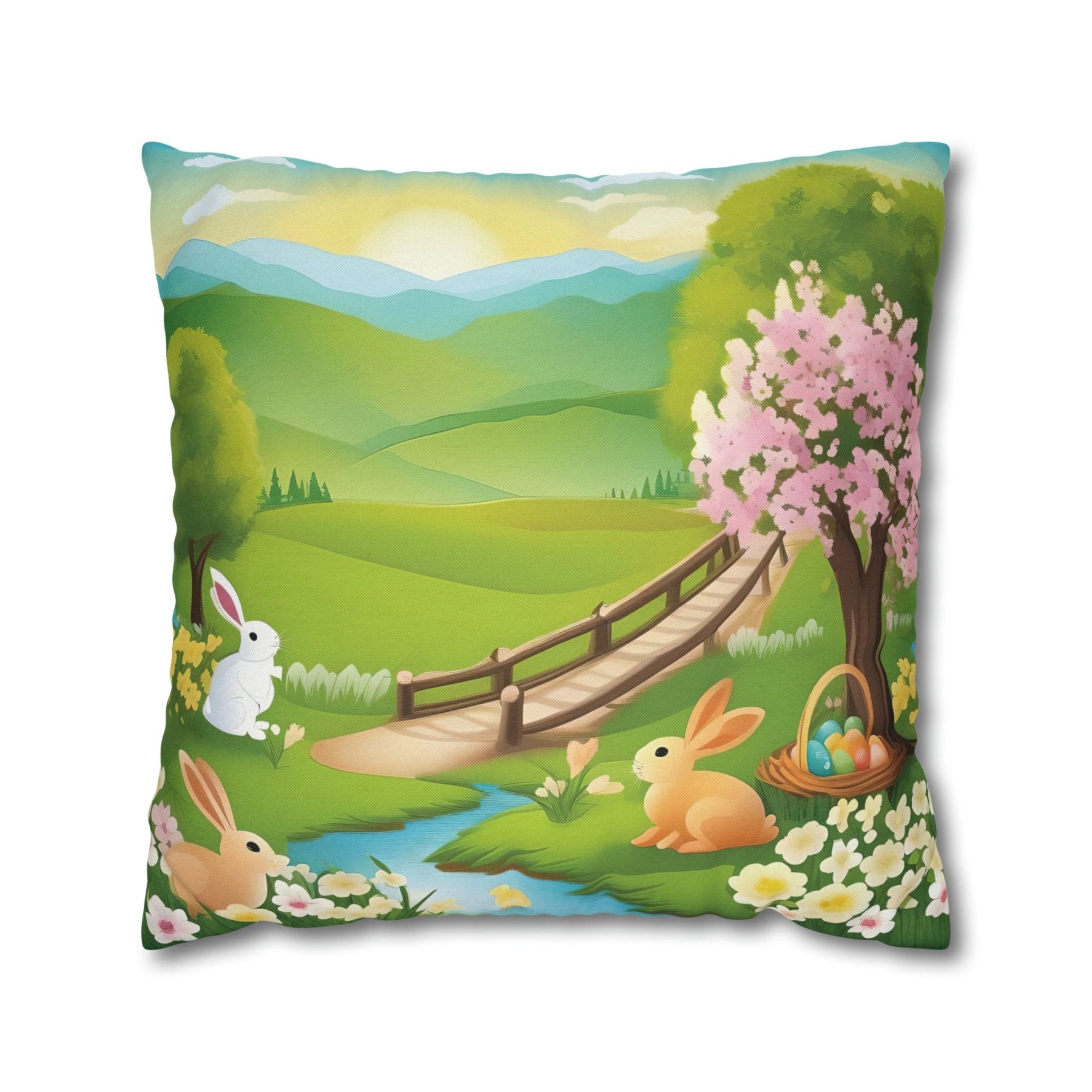 Easter Scene Throw Pillow Cover, Throw Pillow Case, Qty 1, (6) - Janlyn's Crafts