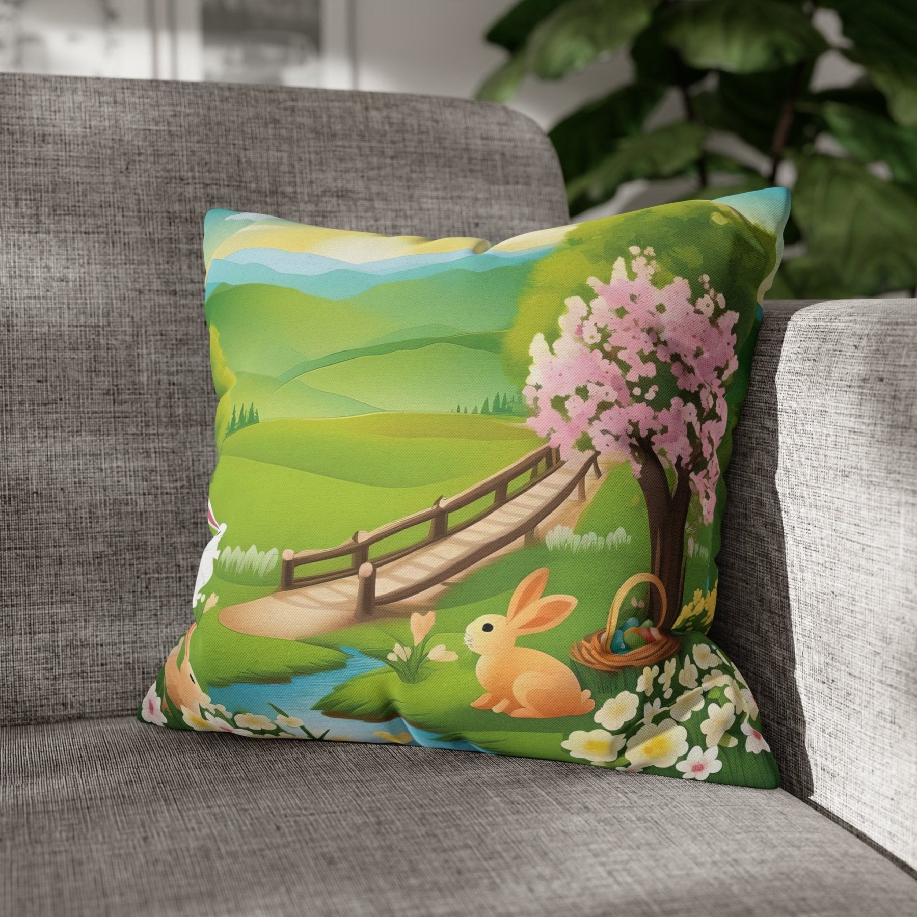 Easter Scene Throw Pillow Cover, Throw Pillow Case, Qty 1, (6) - Janlyn's Crafts