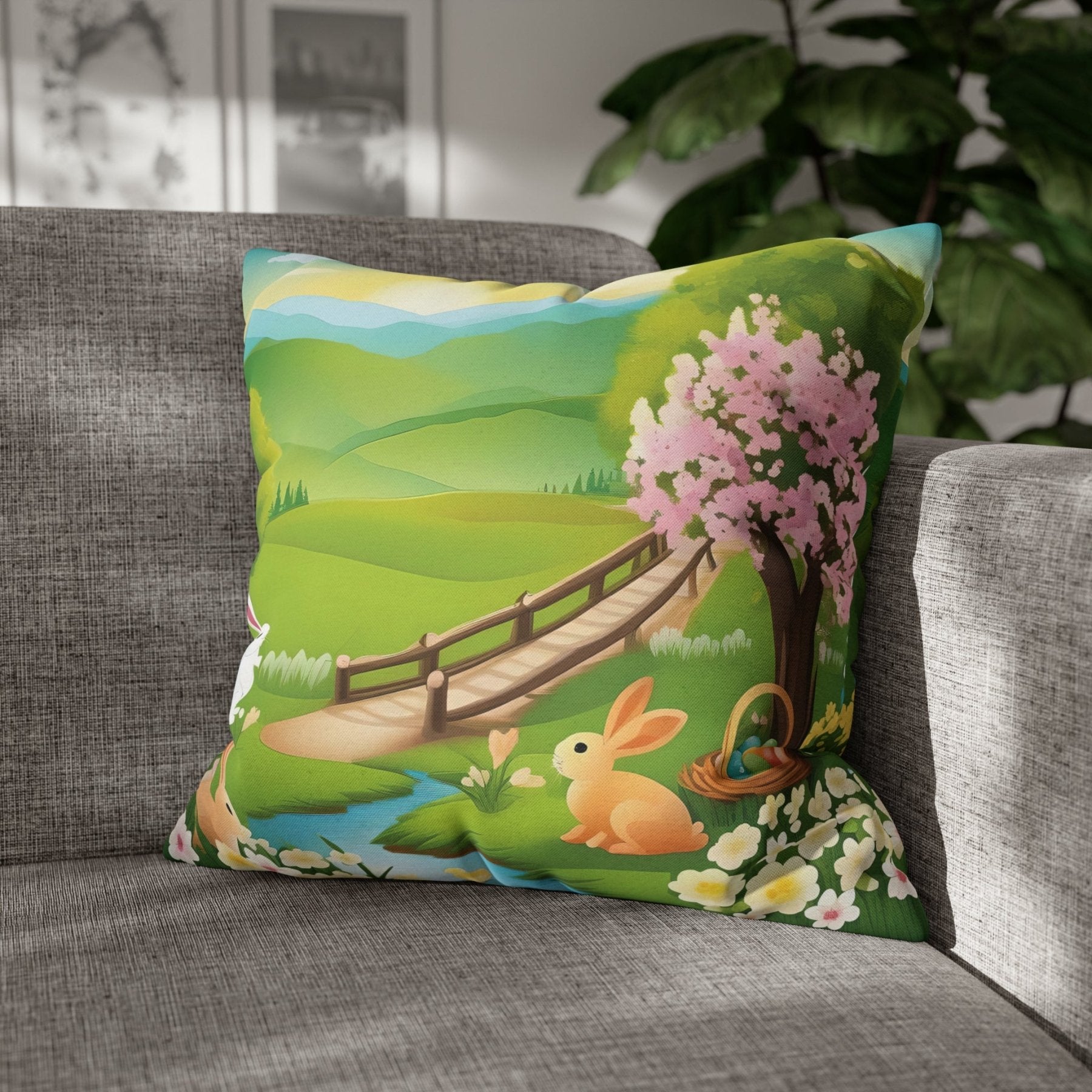 Easter Scene Throw Pillow Cover, Throw Pillow Case, Qty 1, (6) - Janlyn's Crafts