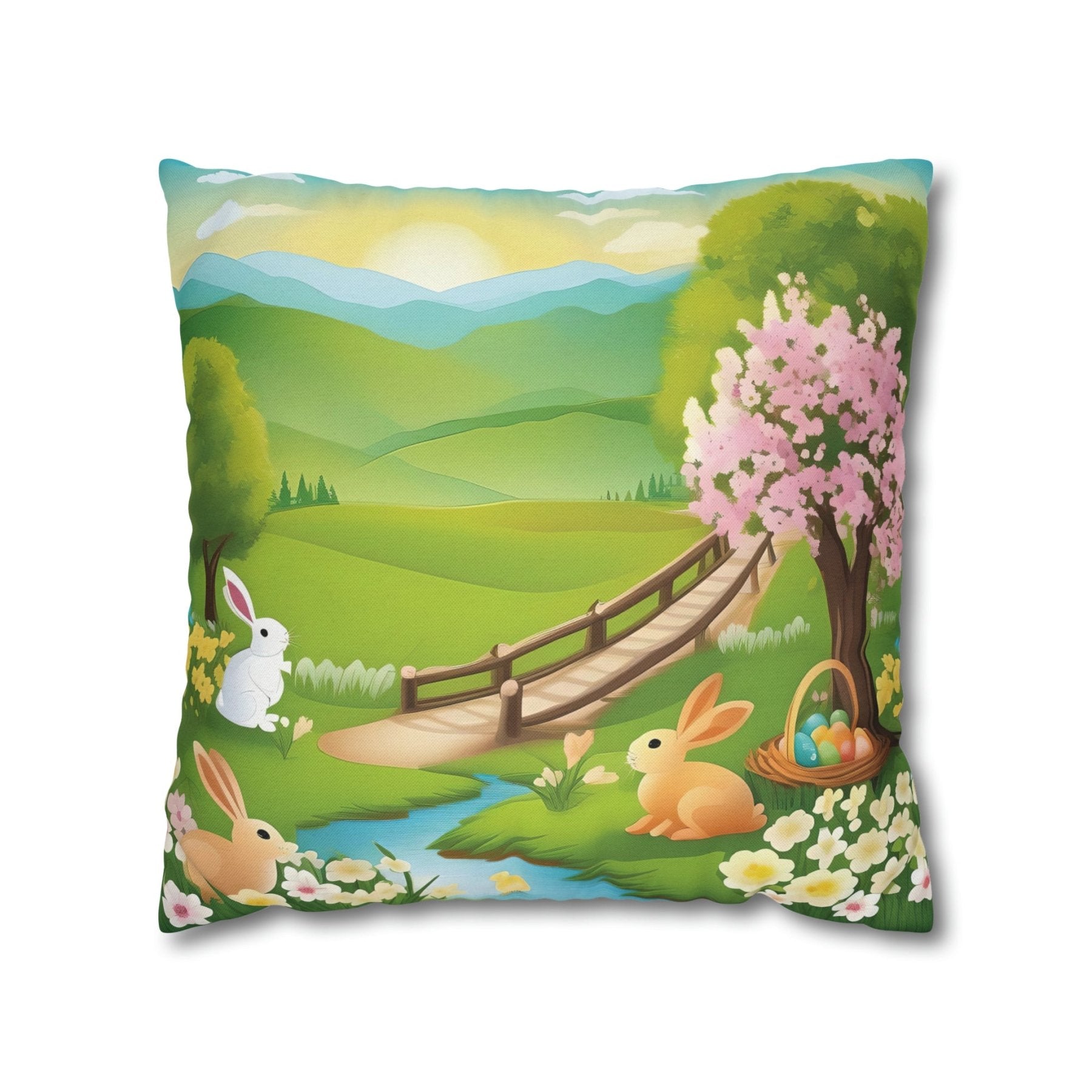 Easter Scene Throw Pillow Cover, Throw Pillow Case, Qty 1, (6) - Janlyn's Crafts