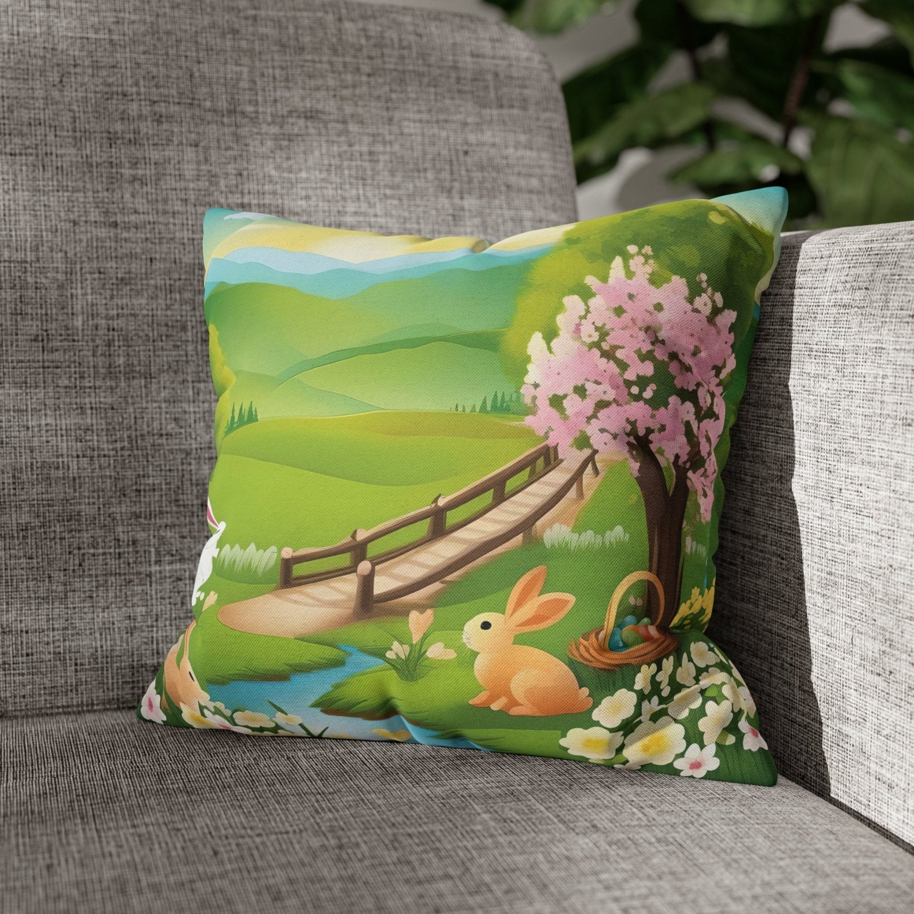 Easter Scene Throw Pillow Cover, Throw Pillow Case, Qty 1, (6) - Janlyn's Crafts