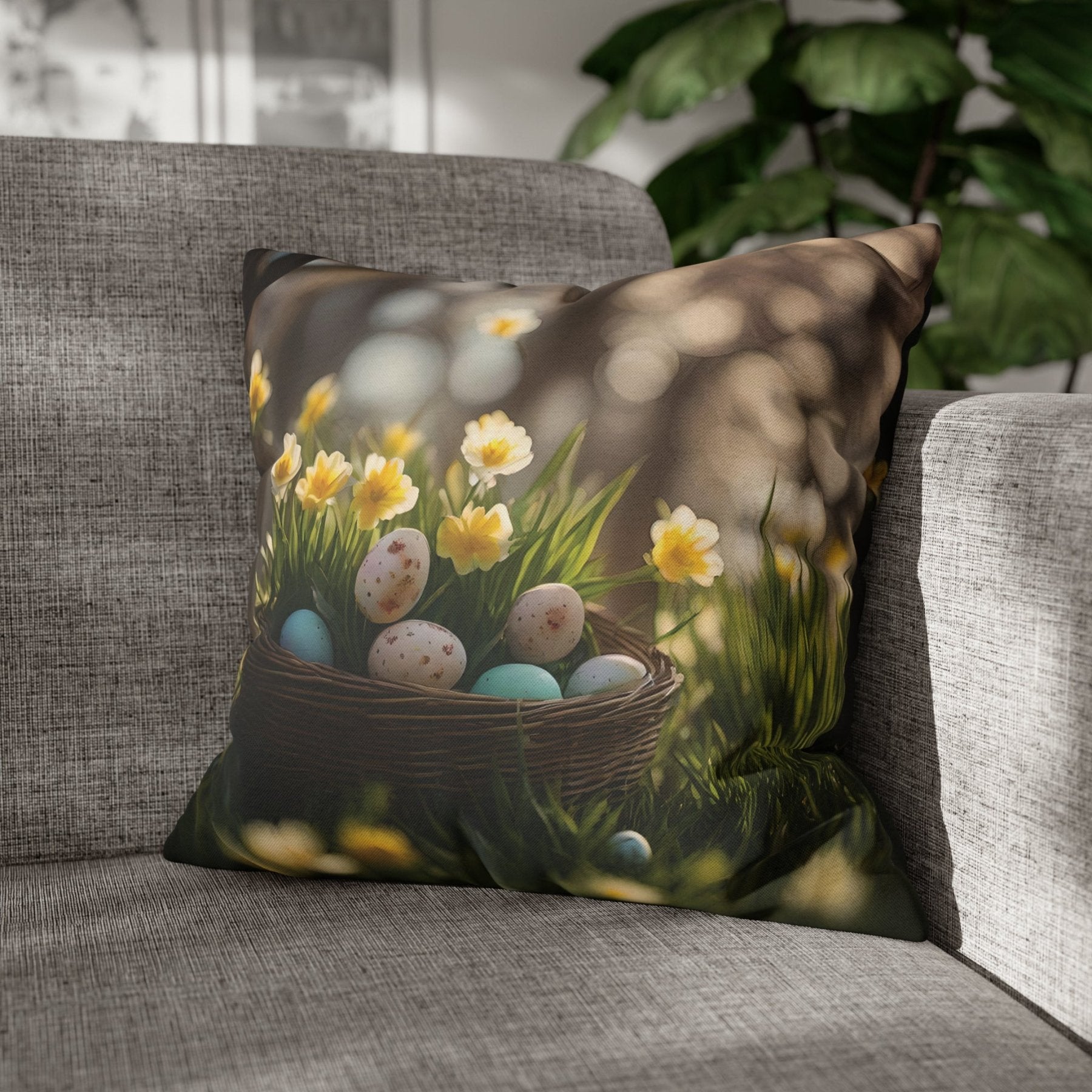 Easter Scene Throw Pillow Cover, Throw Pillow Case, Qty 1, (7) - Janlyn's Crafts