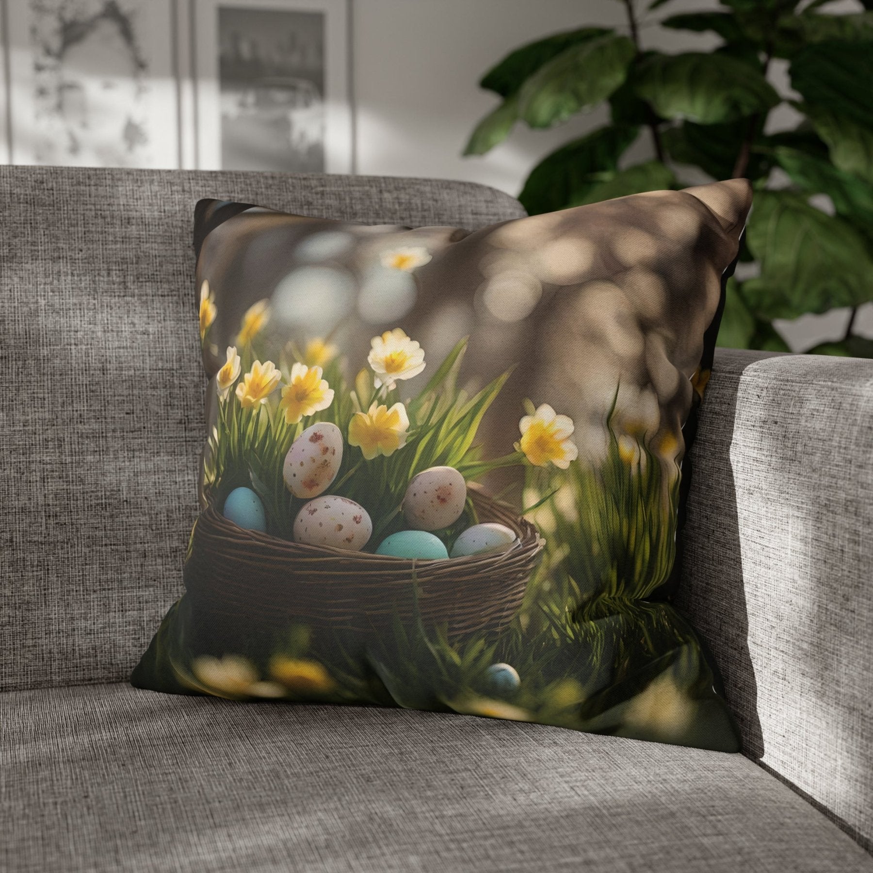 Easter Scene Throw Pillow Cover, Throw Pillow Case, Qty 1, (7) - Janlyn's Crafts