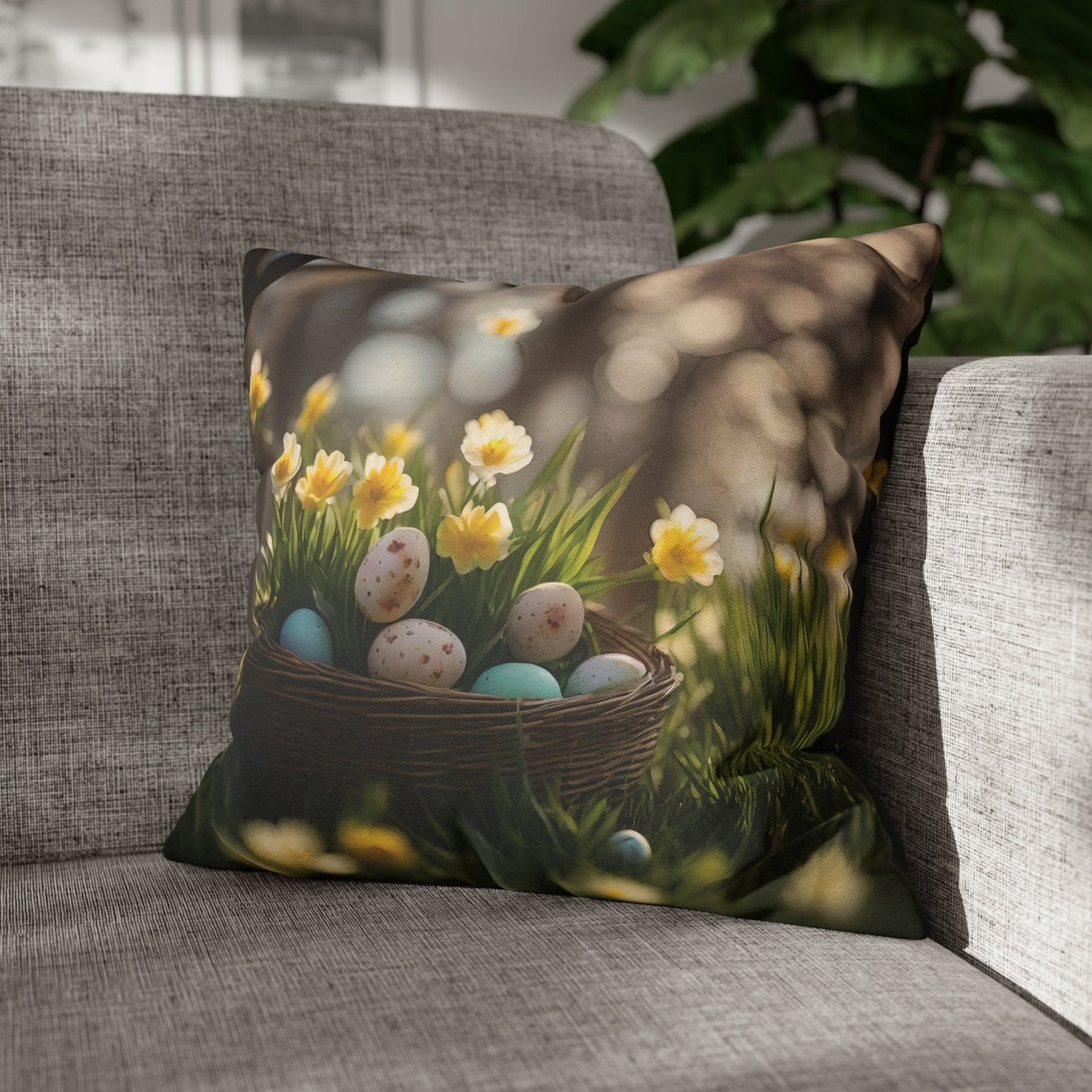 Easter Scene Throw Pillow Cover, Throw Pillow Case, Qty 1, (7) - Janlyn's Crafts