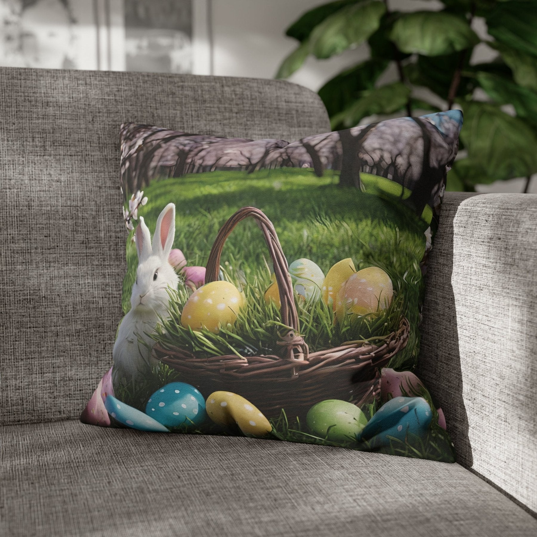 Easter Scene Throw Pillow Cover, Throw Pillow Case, Qty 1, (8) - Janlyn's Crafts