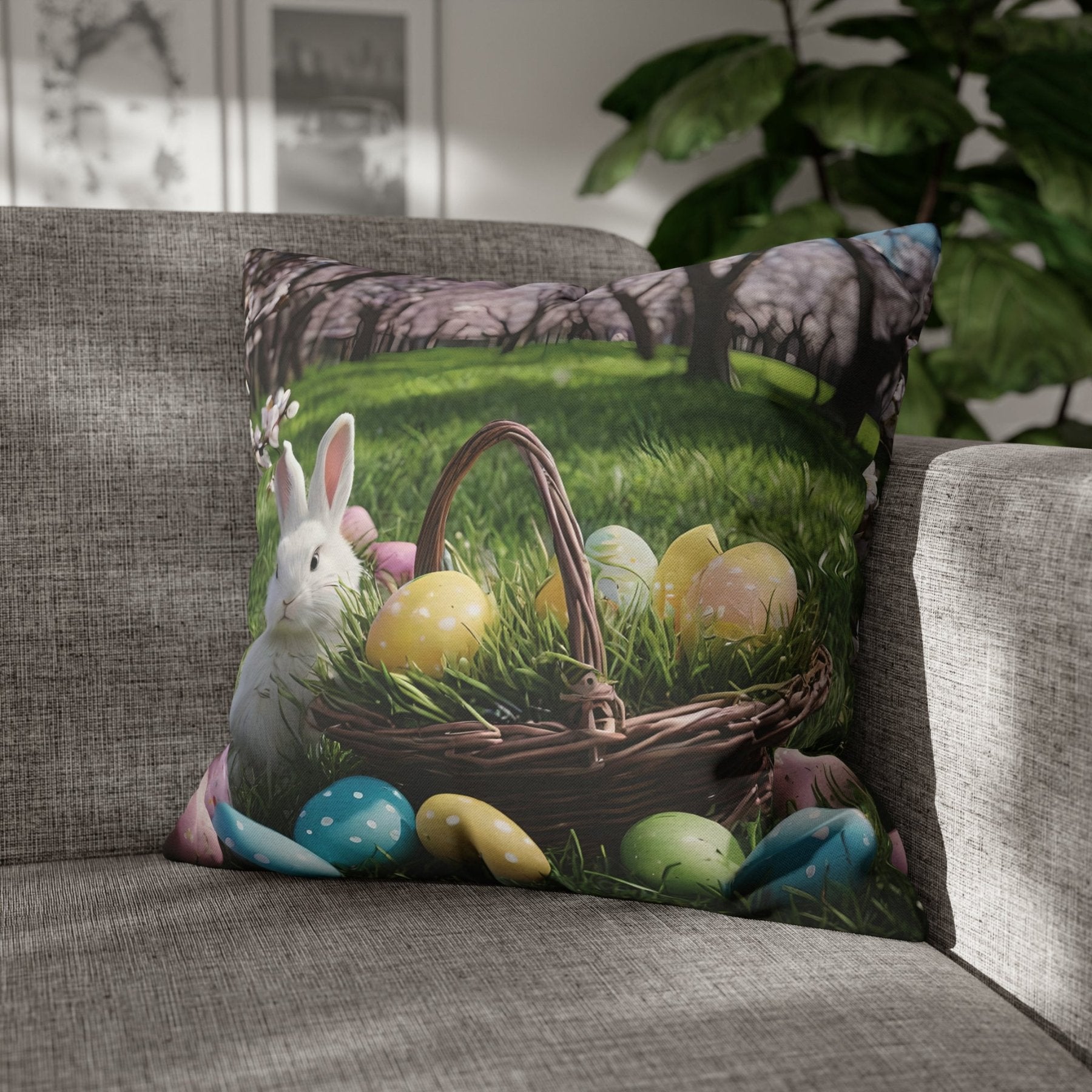 Easter Scene Throw Pillow Cover, Throw Pillow Case, Qty 1, (8) - Janlyn's Crafts