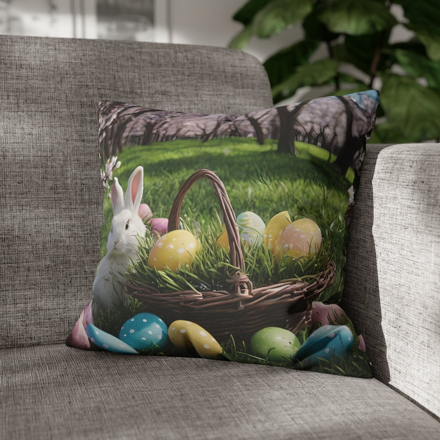 Easter Scene Throw Pillow Cover, Throw Pillow Case, Qty 1, (8) - Janlyn's Crafts