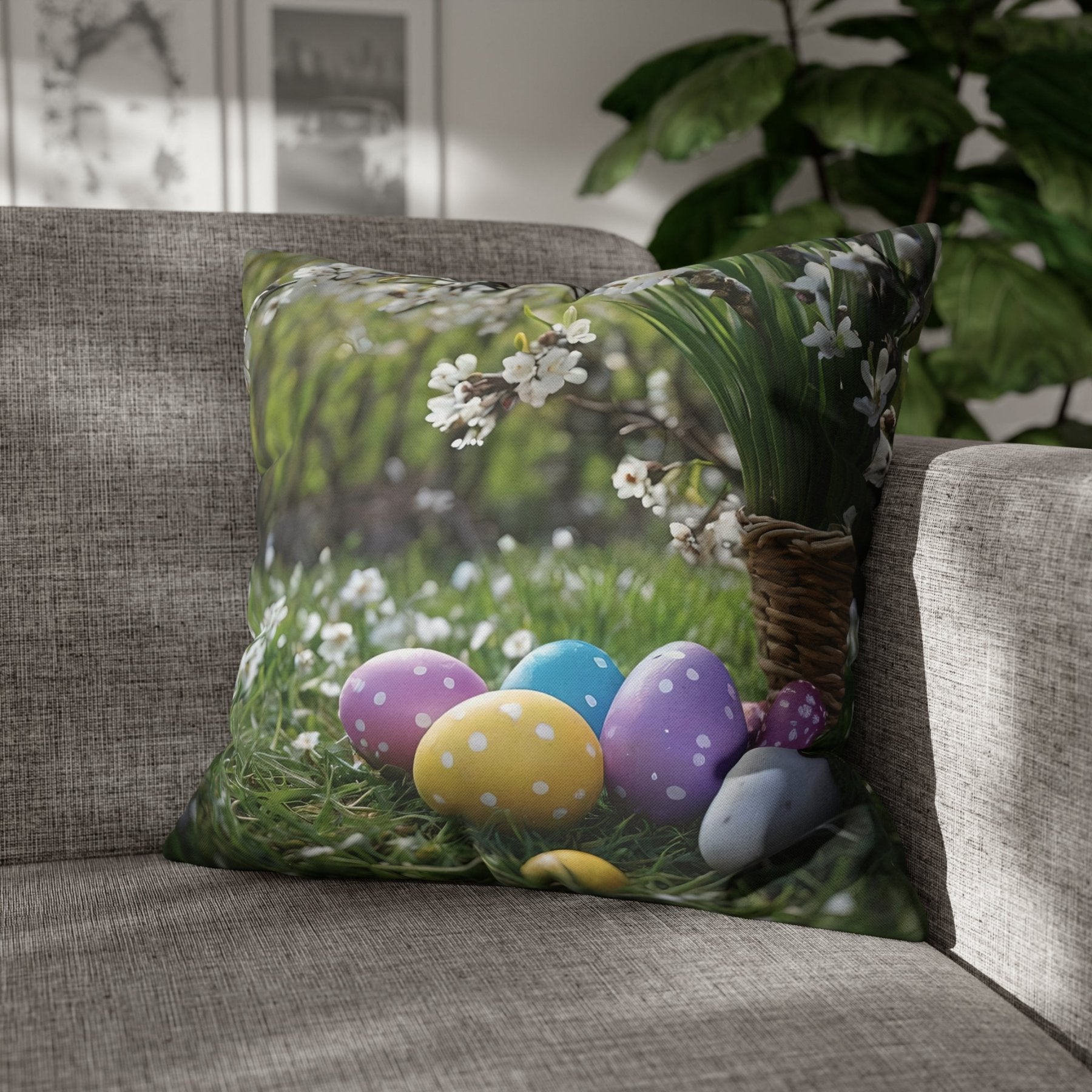 Easter Scene Throw Pillow Cover, Throw Pillow Case, Qty 1, (9) - Janlyn's Crafts