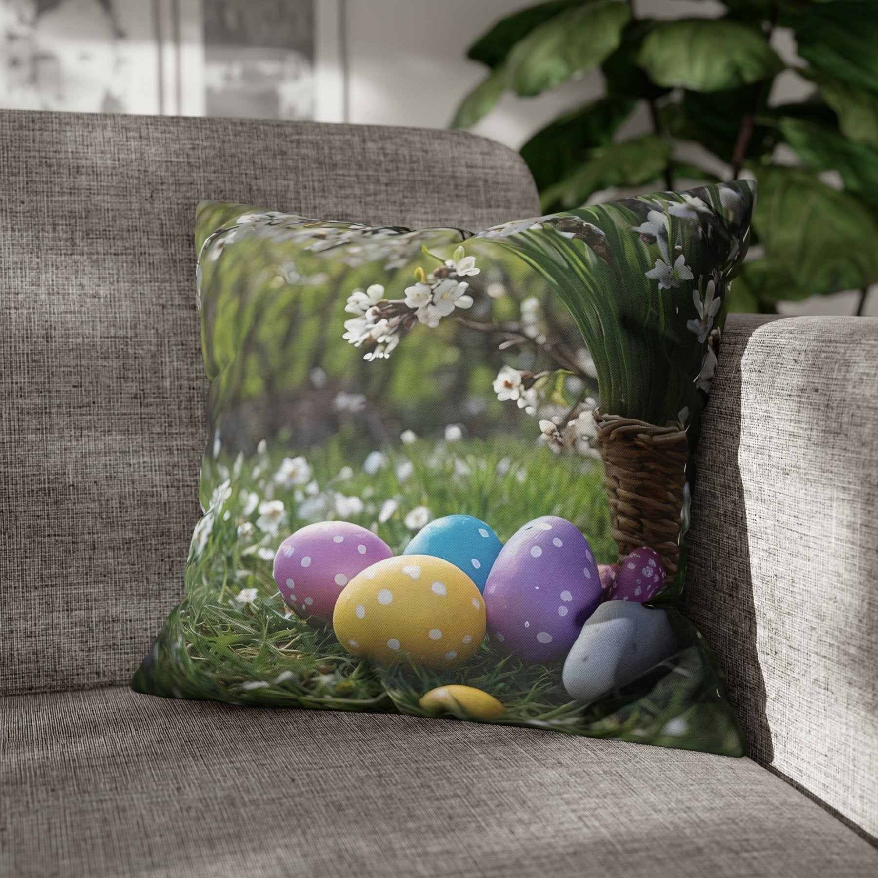 Easter Scene Throw Pillow Cover, Throw Pillow Case, Qty 1, (9) - Janlyn's Crafts