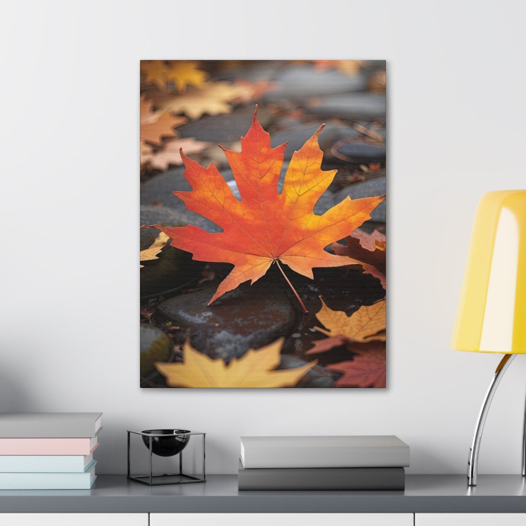 Canvas print of Forest scene in the season of Fall Autumn hung on a wall | Janlyn's Crafts