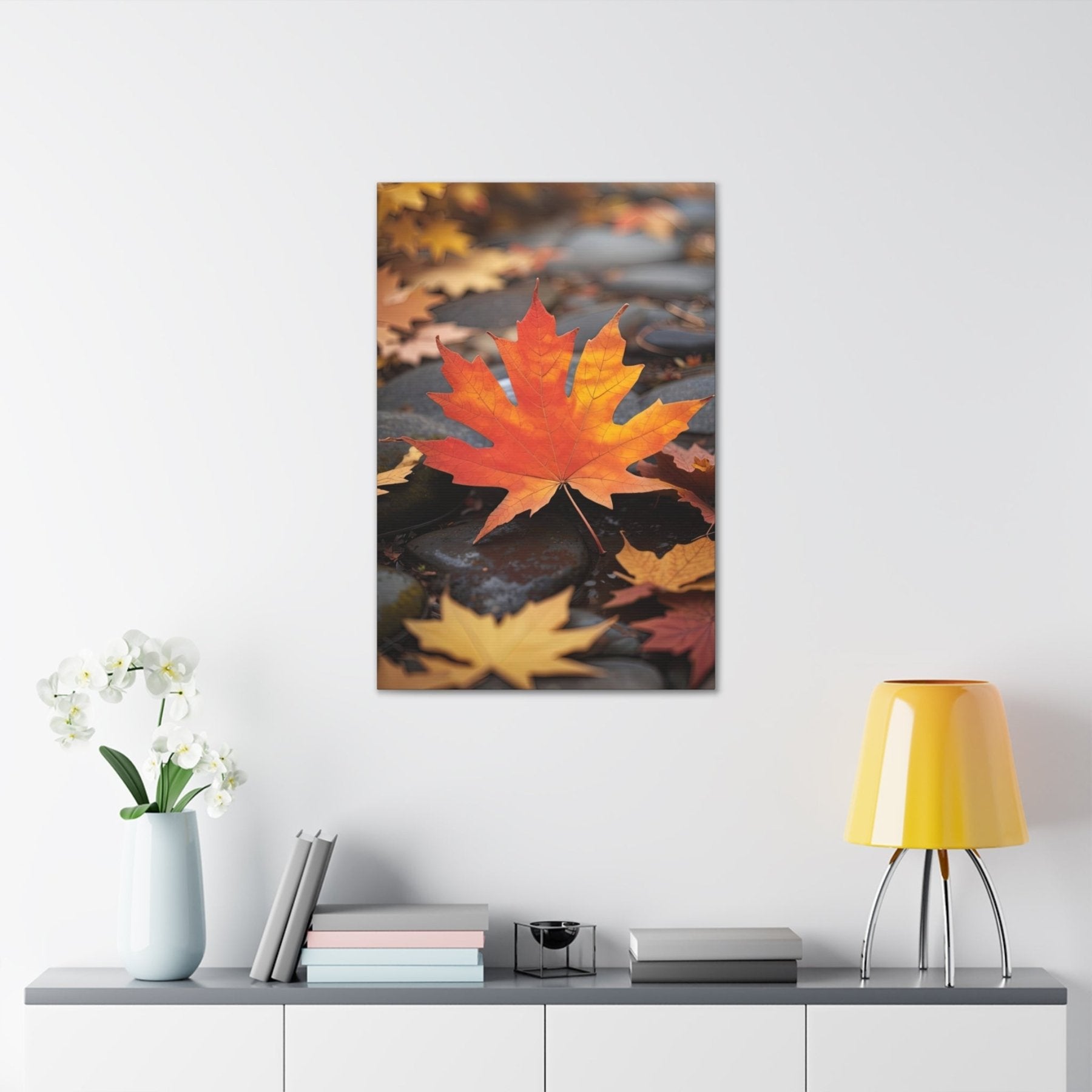 Canvas print of Forest scene in the season of Fall Autumn hung on a wall | Janlyn's Crafts