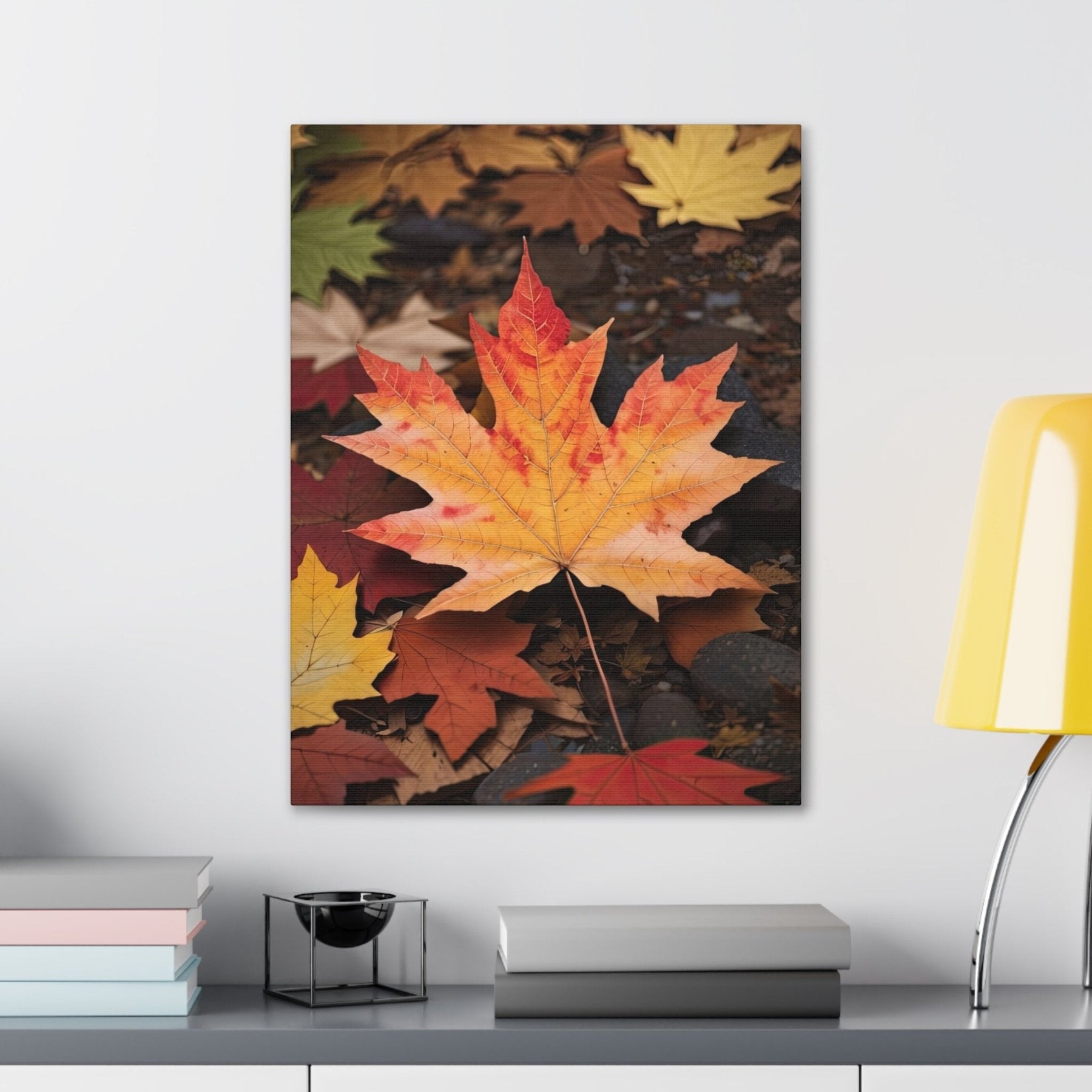 Canvas print of Forest scene in the season of Fall Autumn hung on a wall | Janlyn's Crafts