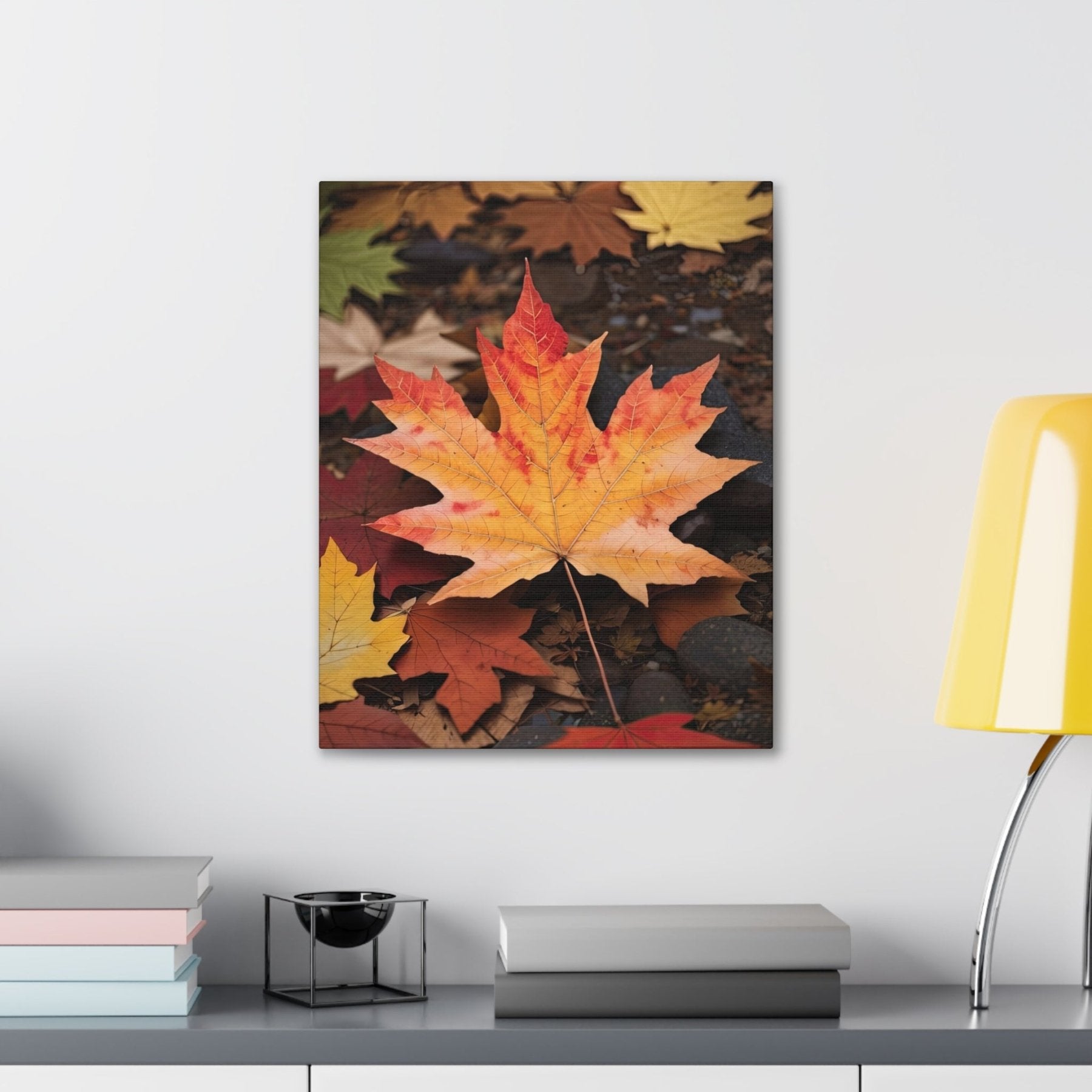 Canvas print of Forest scene in the season of Fall Autumn hung on a wall | Janlyn's Crafts