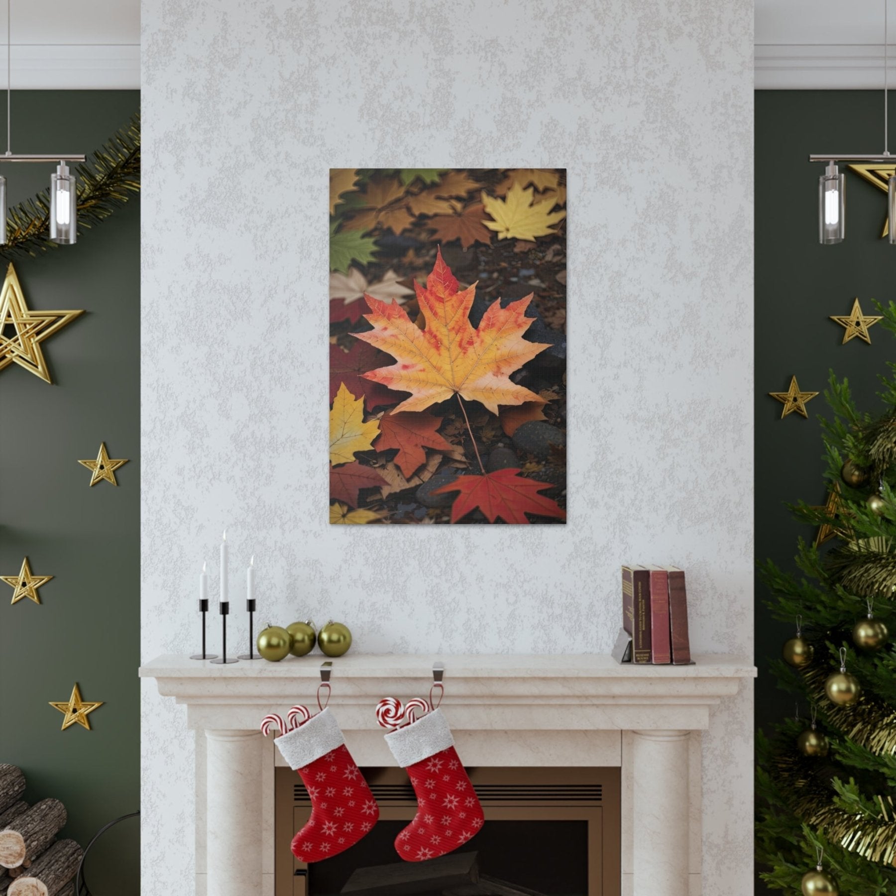 Canvas print of Forest scene in the season of Fall Autumn hung on a wall | Janlyn's Crafts