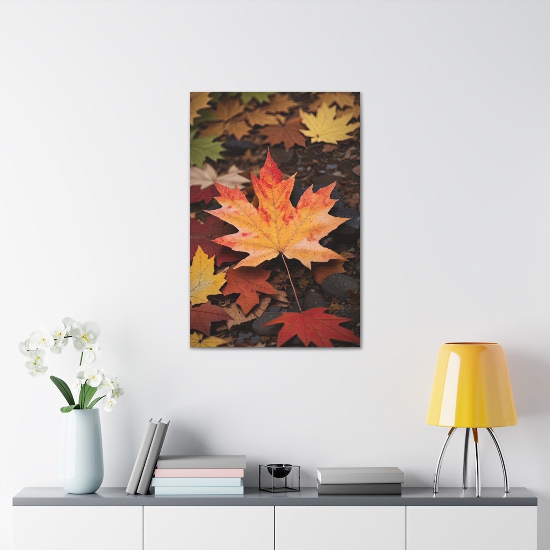 Canvas print of Forest scene in the season of Fall Autumn hung on a wall | Janlyn's Crafts