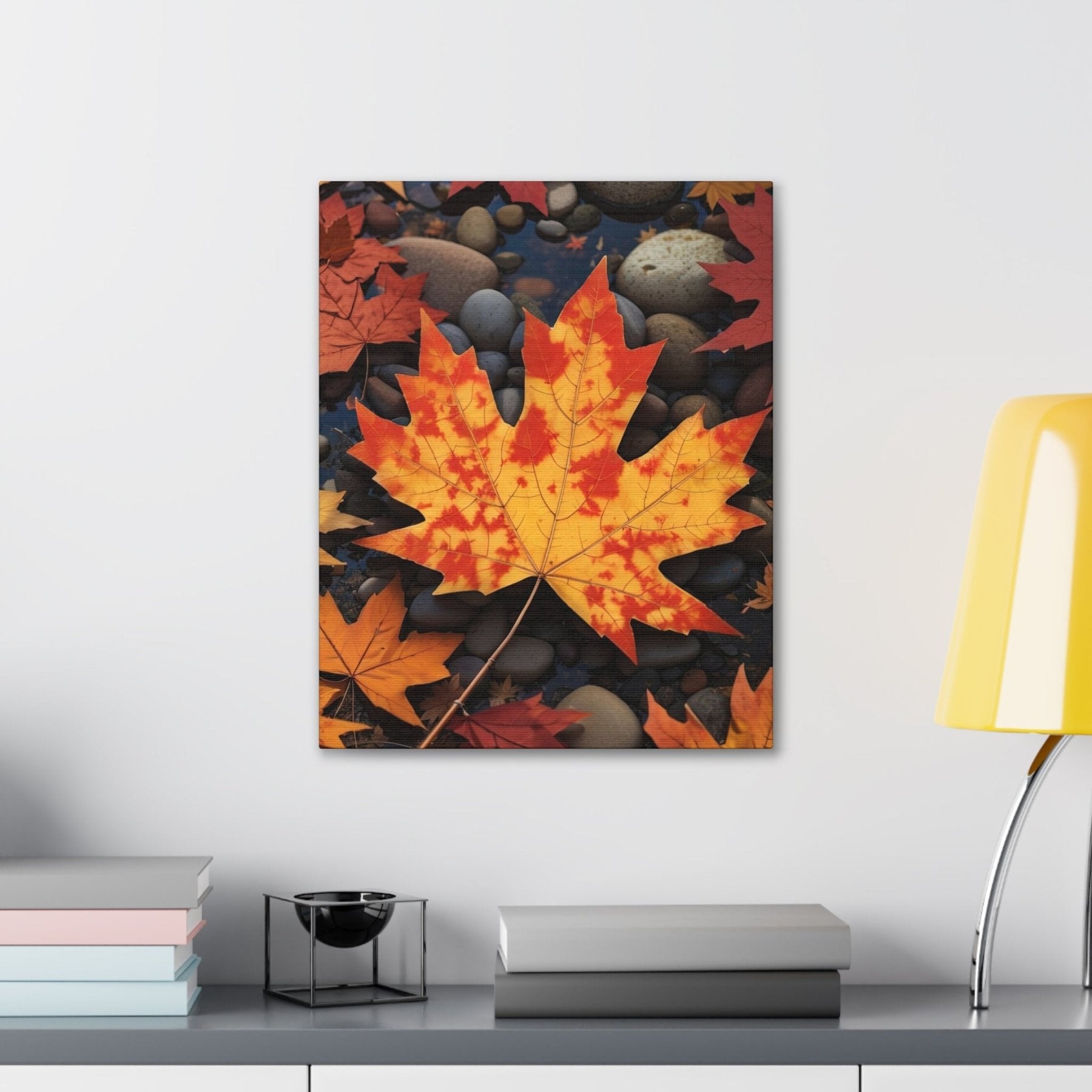 Canvas print of Forest scene in the season of Fall Autumn hung on a wall | Janlyn's Crafts