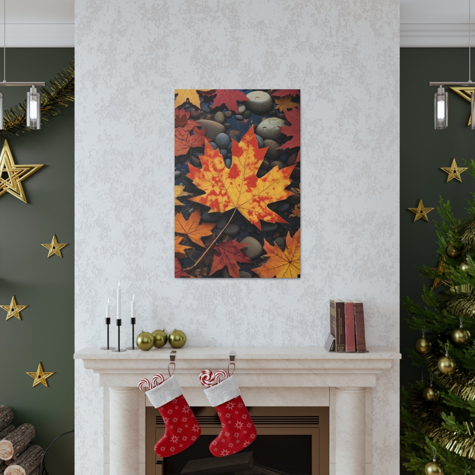 Canvas print of Forest scene in the season of Fall Autumn hung on a wall | Janlyn's Crafts