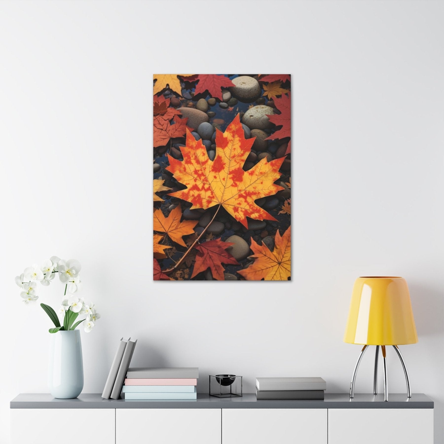 Canvas print of Forest scene in the season of Fall Autumn hung on a wall | Janlyn's Crafts