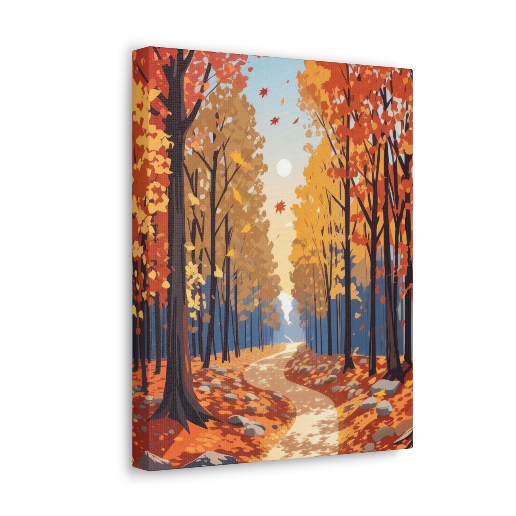 Canvas print of Forest scene in the season of Fall Autumn side view | Janlyn's Crafts