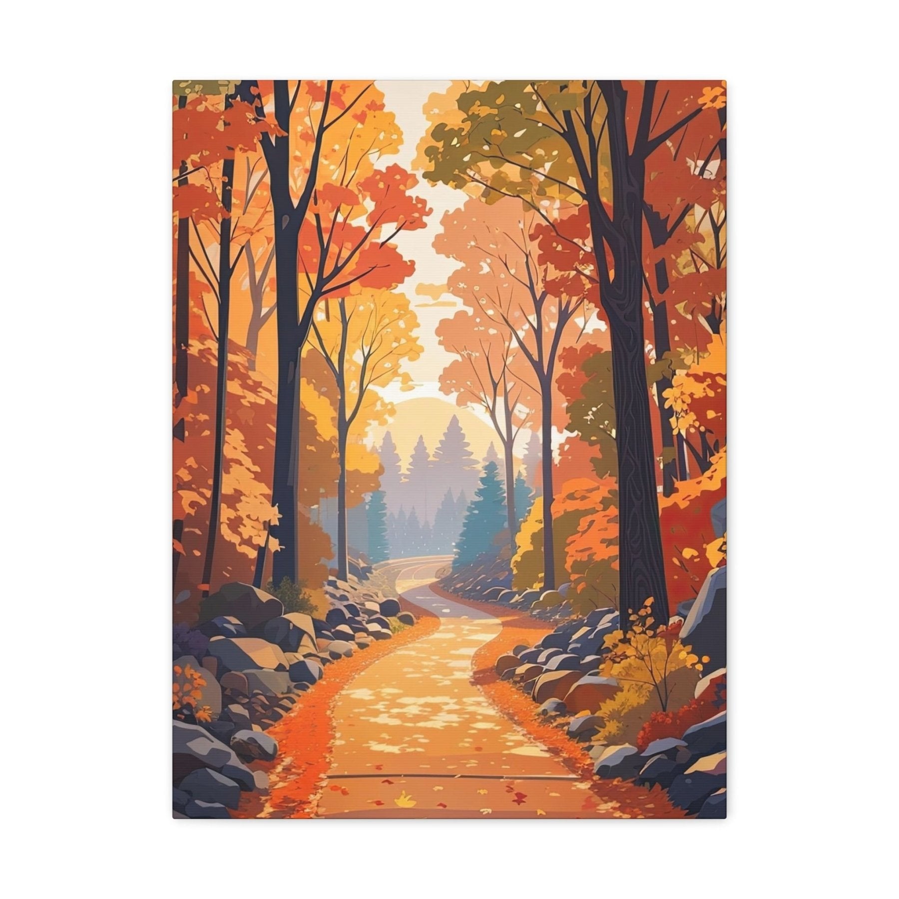 Canvas print of Forest scene in the season of Fall Autumn | Janlyn's Crafts