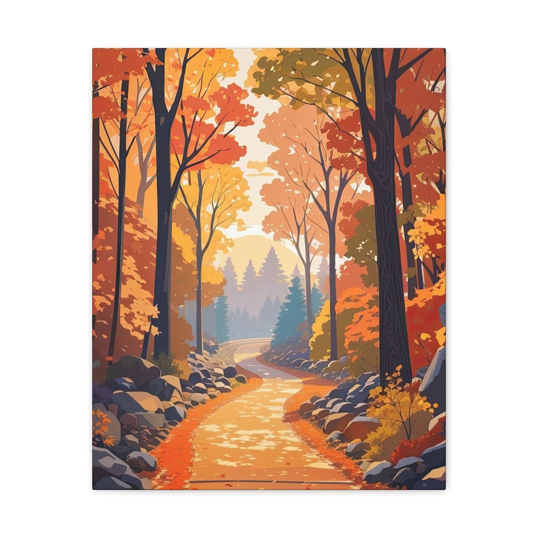 Canvas print of Forest scene in the season of Fall Autumn | Janlyn's Crafts