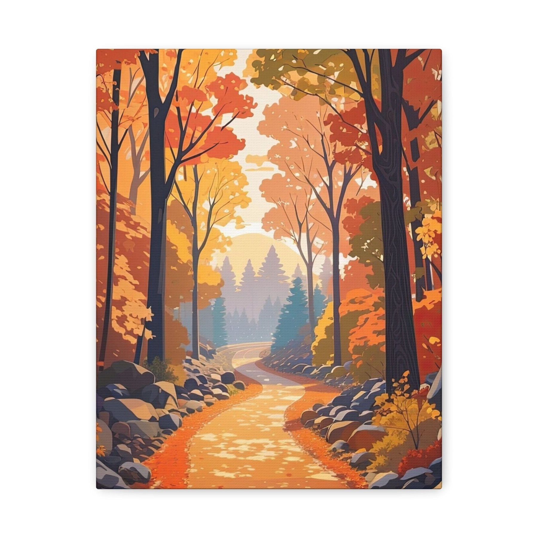 Canvas print of Forest scene in the season of Fall Autumn | Janlyn's Crafts