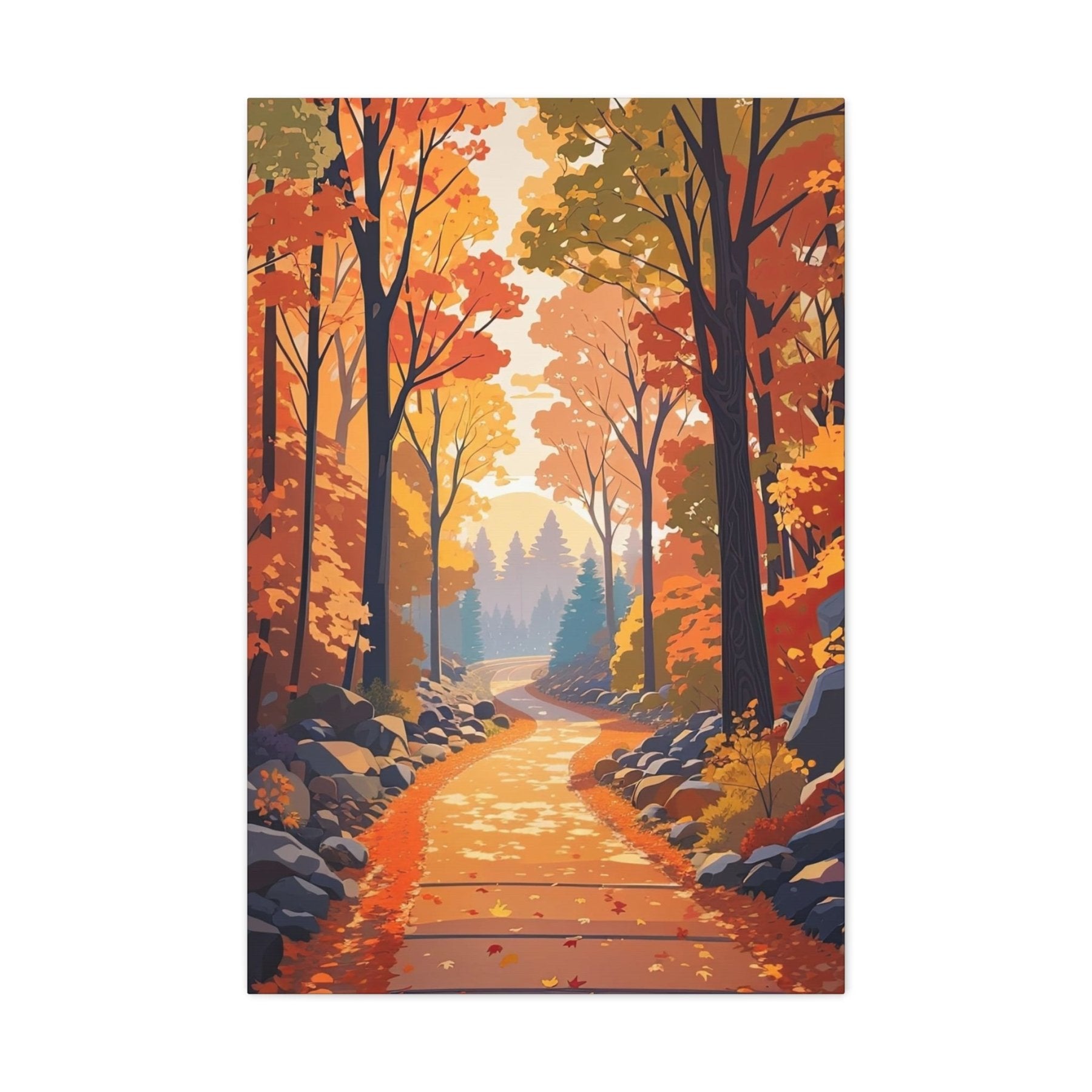 Canvas print of Forest scene in the season of Fall Autumn | Janlyn's Crafts