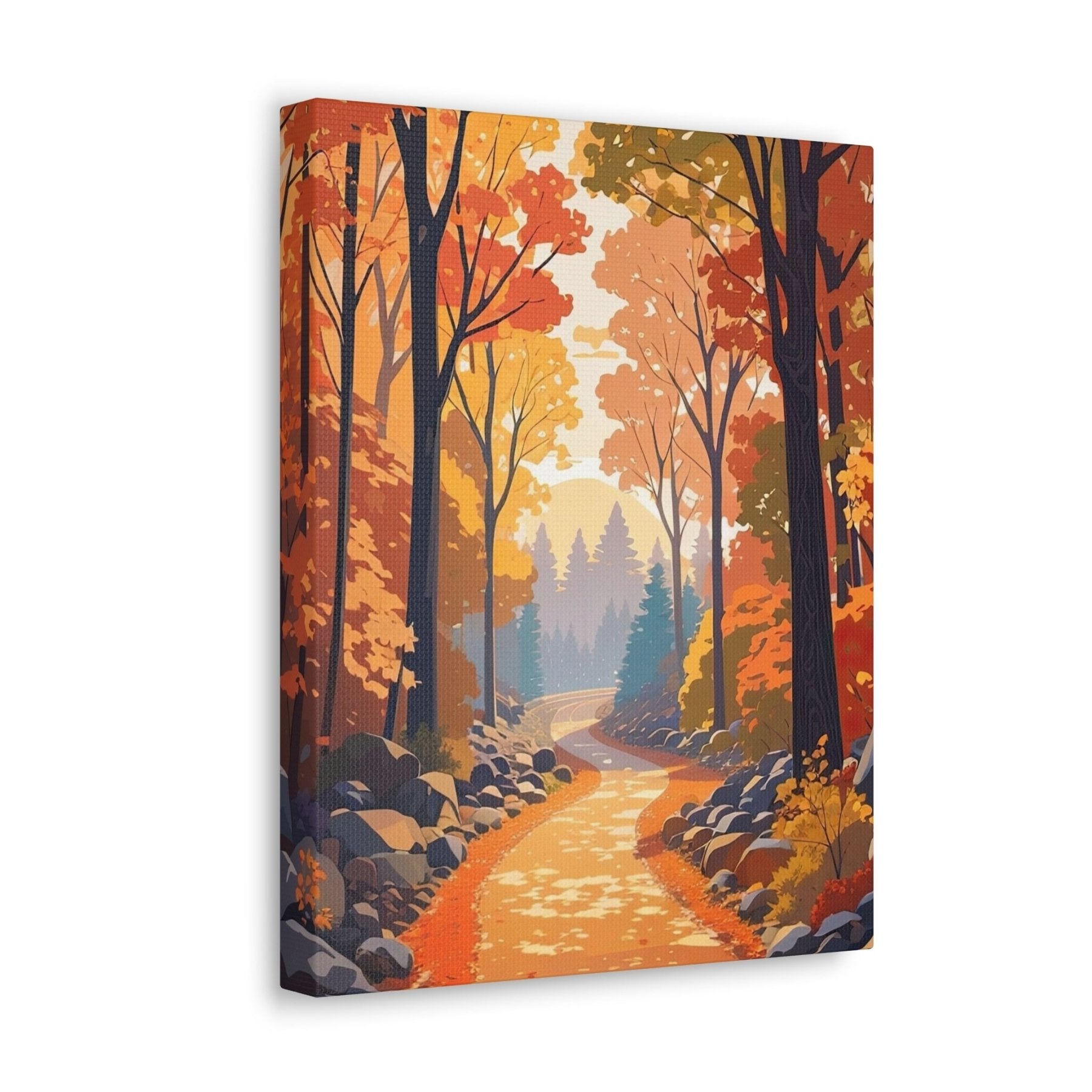 Canvas print of Forest scene in the season of Fall Autumn side view | Janlyn's Crafts