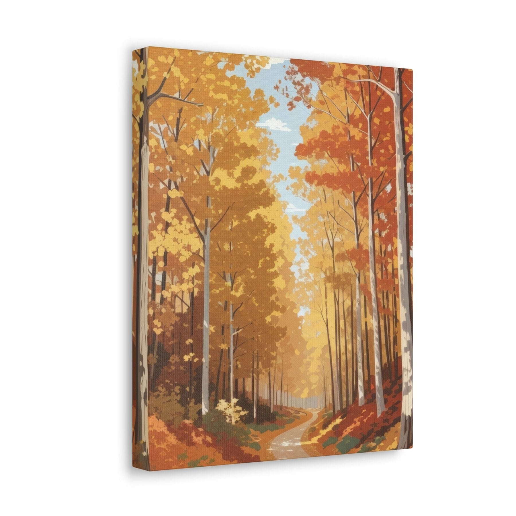 Canvas print of Forest scene in the season of Fall Autumn side view | Janlyn's Crafts