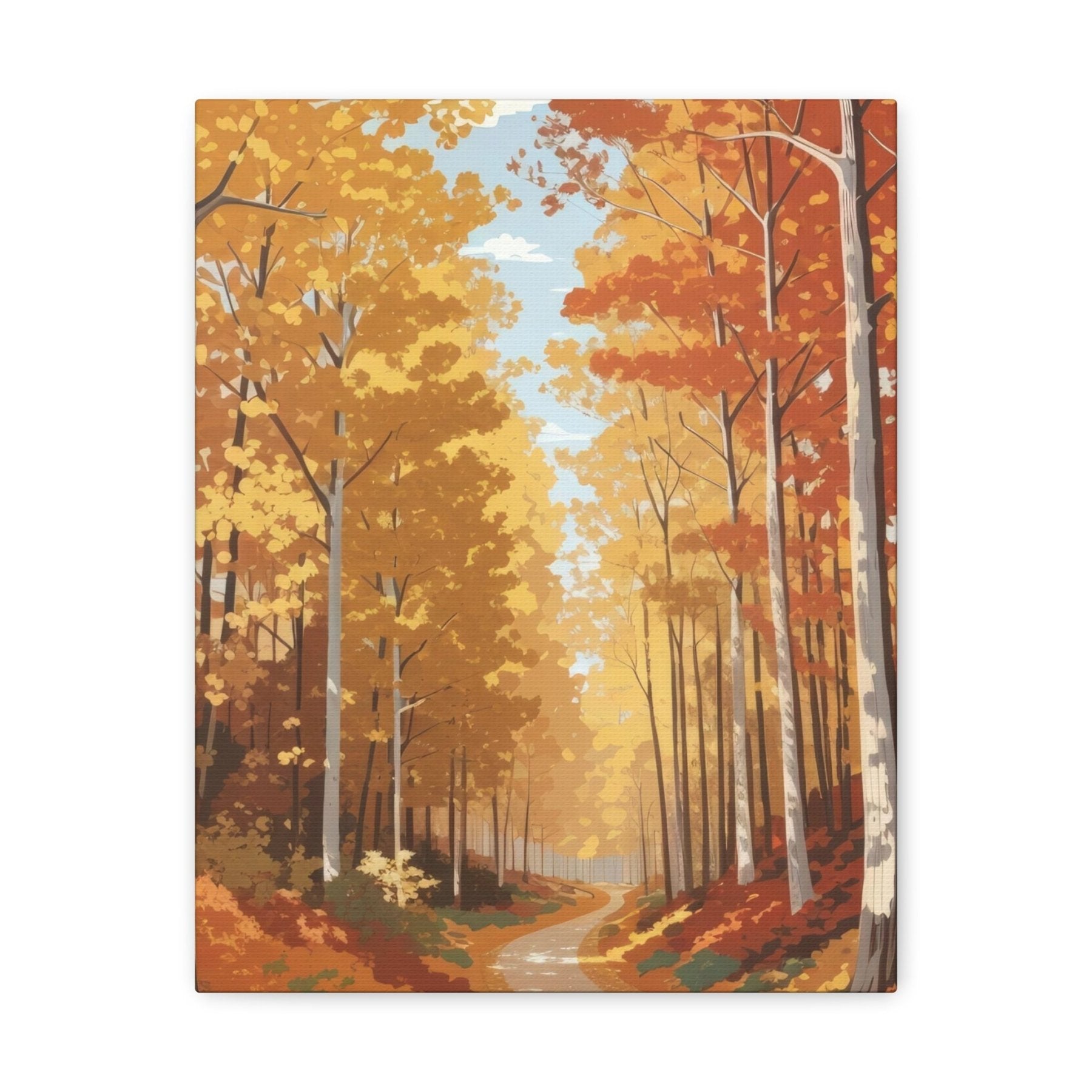 Canvas print of Forest scene in the season of Fall Autumn | Janlyn's Crafts