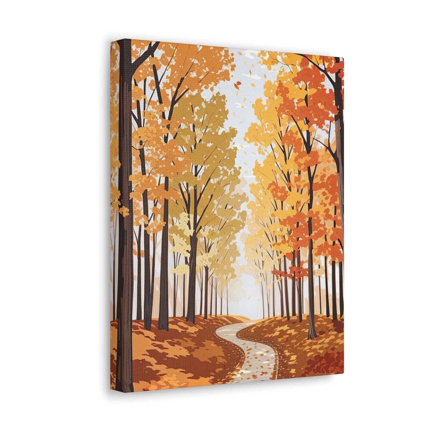 Canvas print of Forest scene in the season of Fall Autumn side view | Janlyn's Crafts