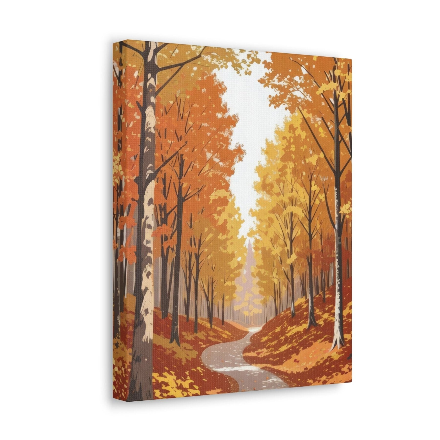 Canvas print of Forest scene in the season of Fall Autumn side view | Janlyn's Crafts