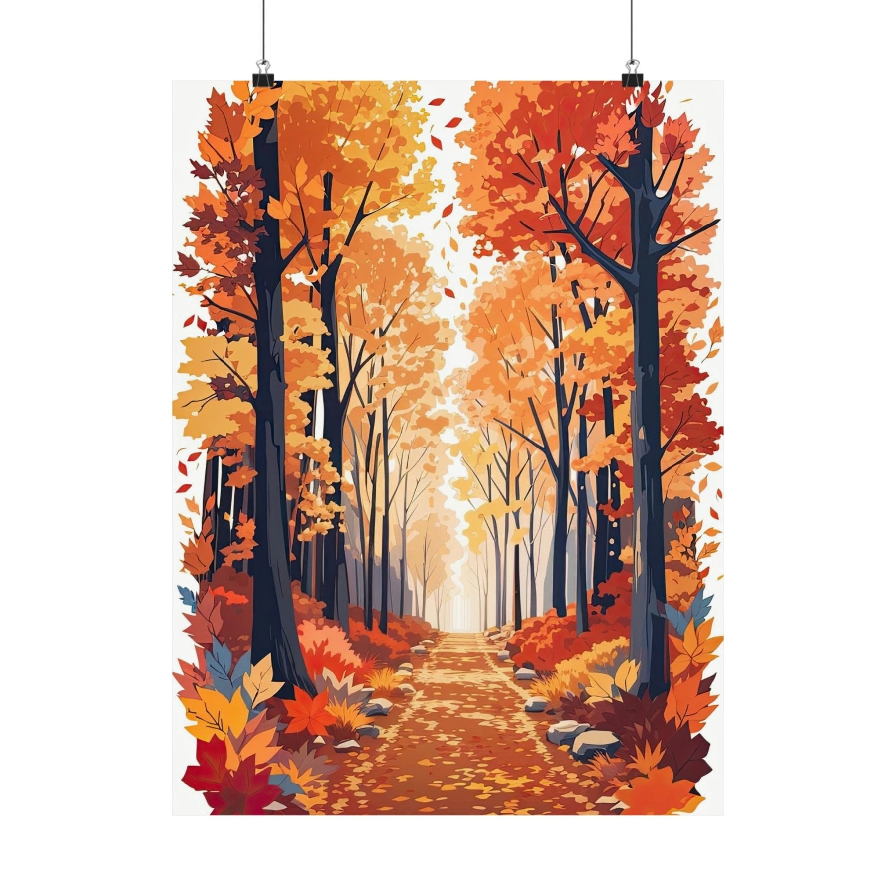 Poster print of Forest scene in the season of Fall Autumn | Janlyn's Crafts