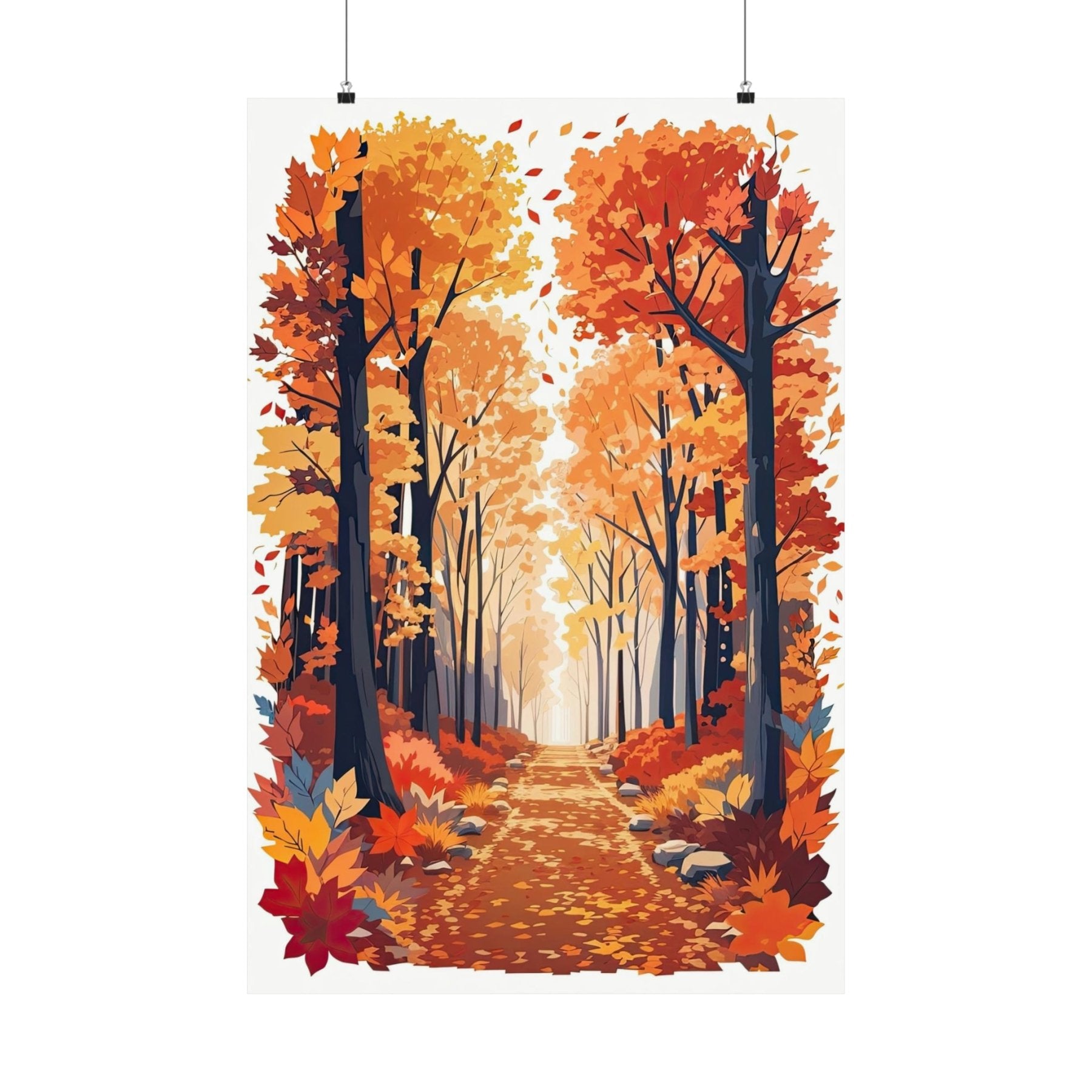 Poster print of Forest scene in the season of Fall Autumn | Janlyn's Crafts