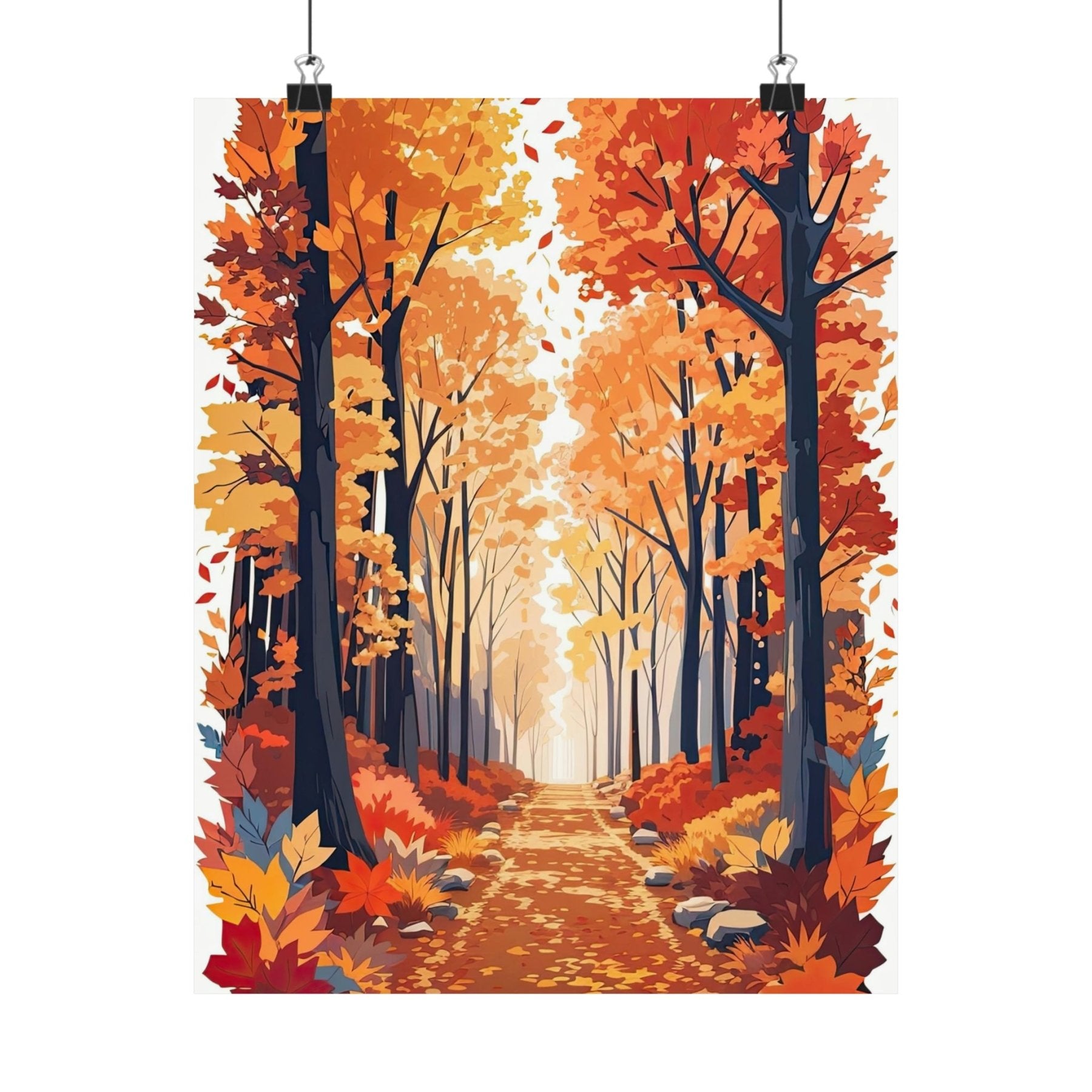 Poster print of Forest scene in the season of Fall Autumn | Janlyn's Crafts