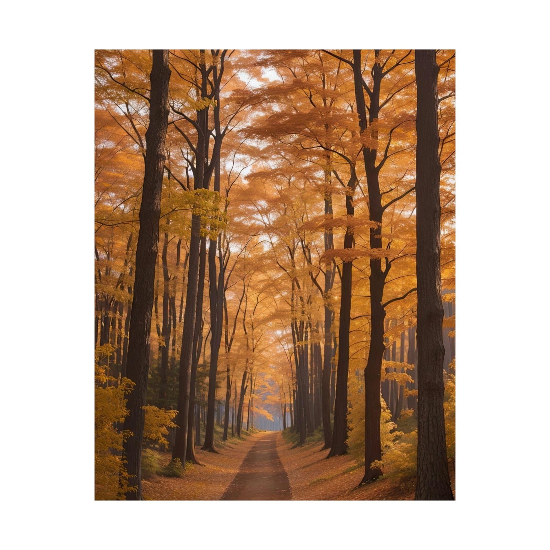 Poster print of Forest scene in the season of Fall Autumn | Janlyn's Crafts