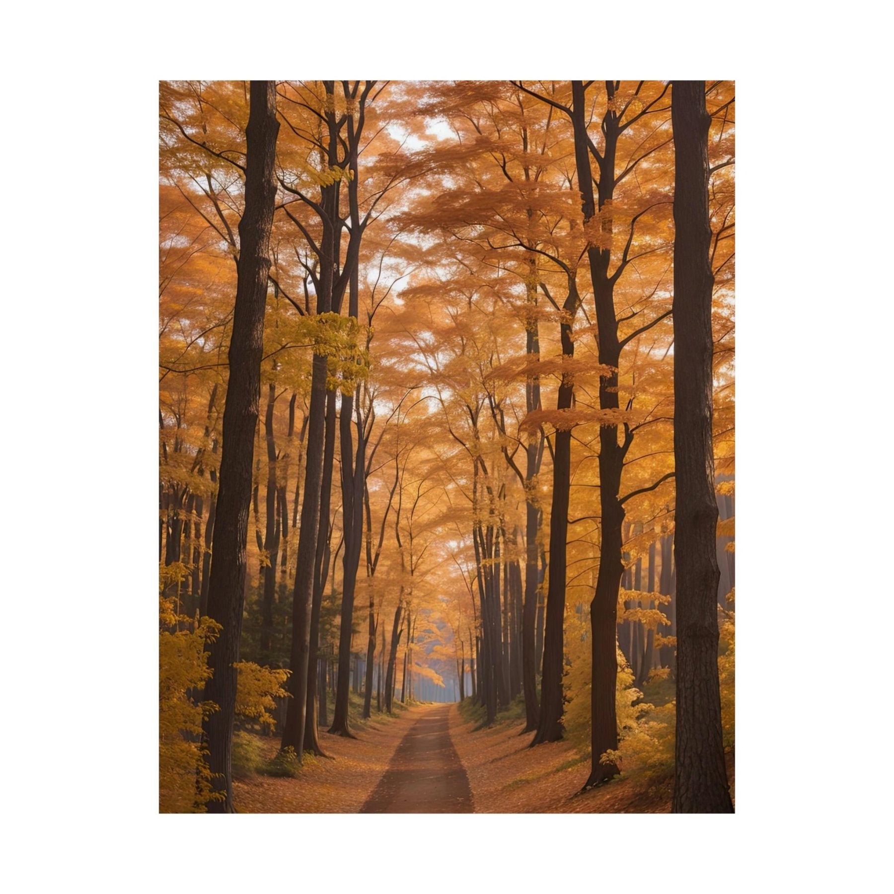 Poster print of Forest scene in the season of Fall Autumn | Janlyn's Crafts