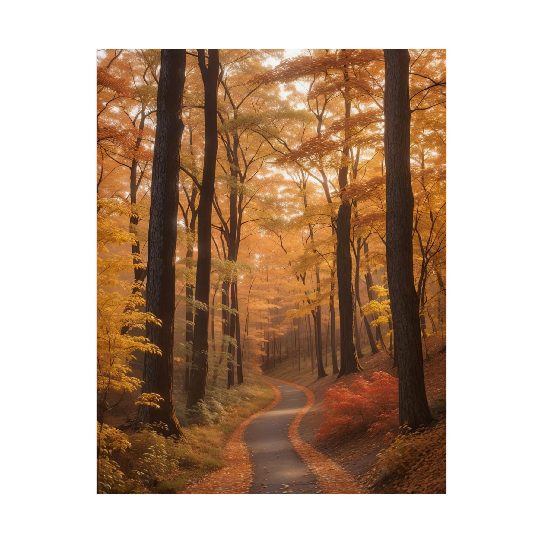 Poster print of Forest scene in the season of Fall Autumn | Janlyn's Crafts