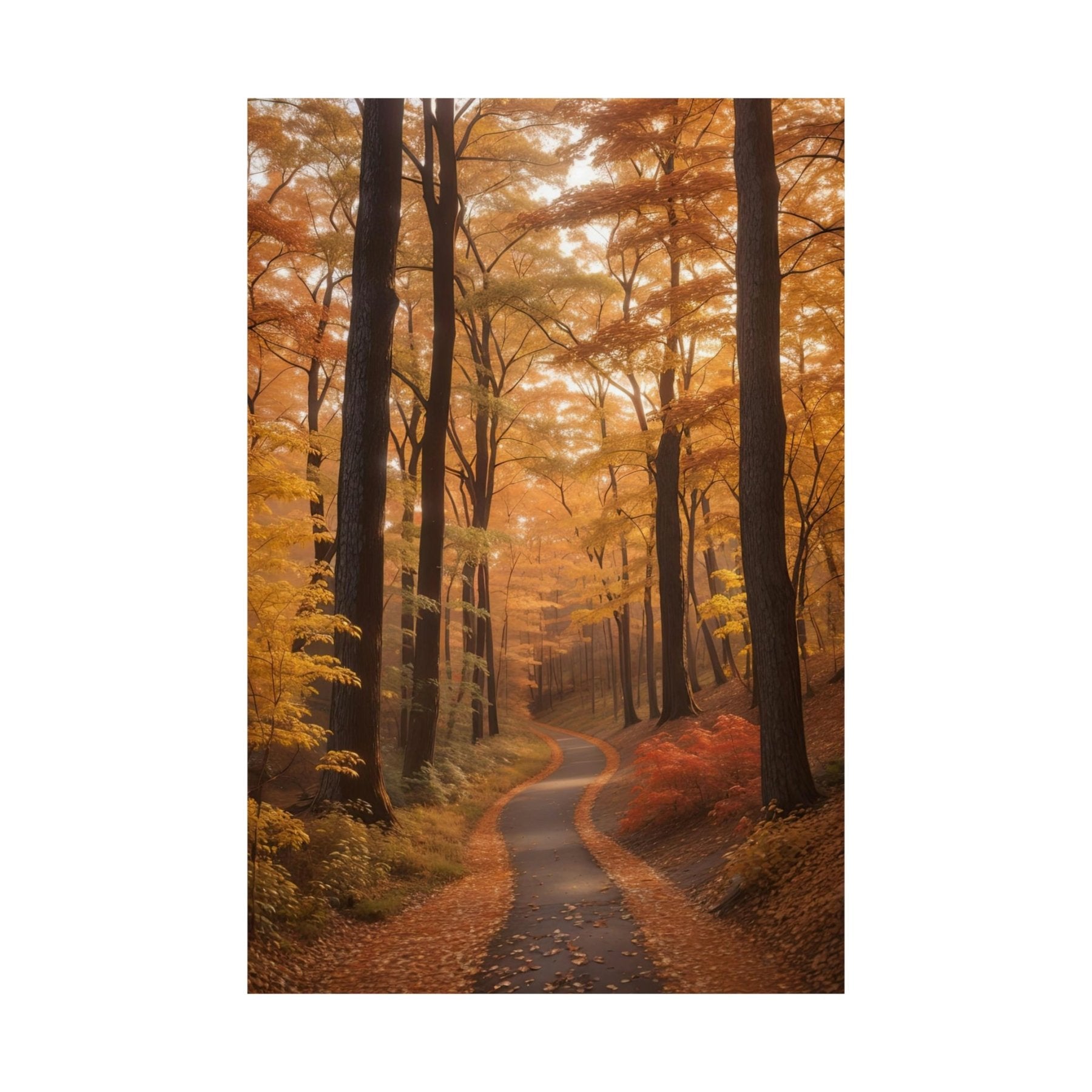 Poster print of Forest scene in the season of Fall Autumn | Janlyn's Crafts