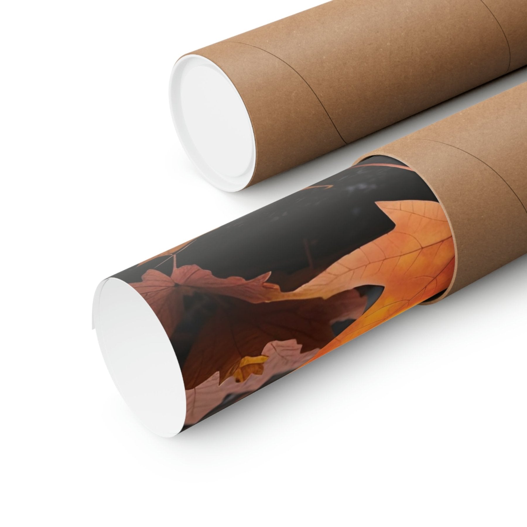 Poster print of leaf in the season of Fall Autumn shown as rolled | Janlyn's Crafts