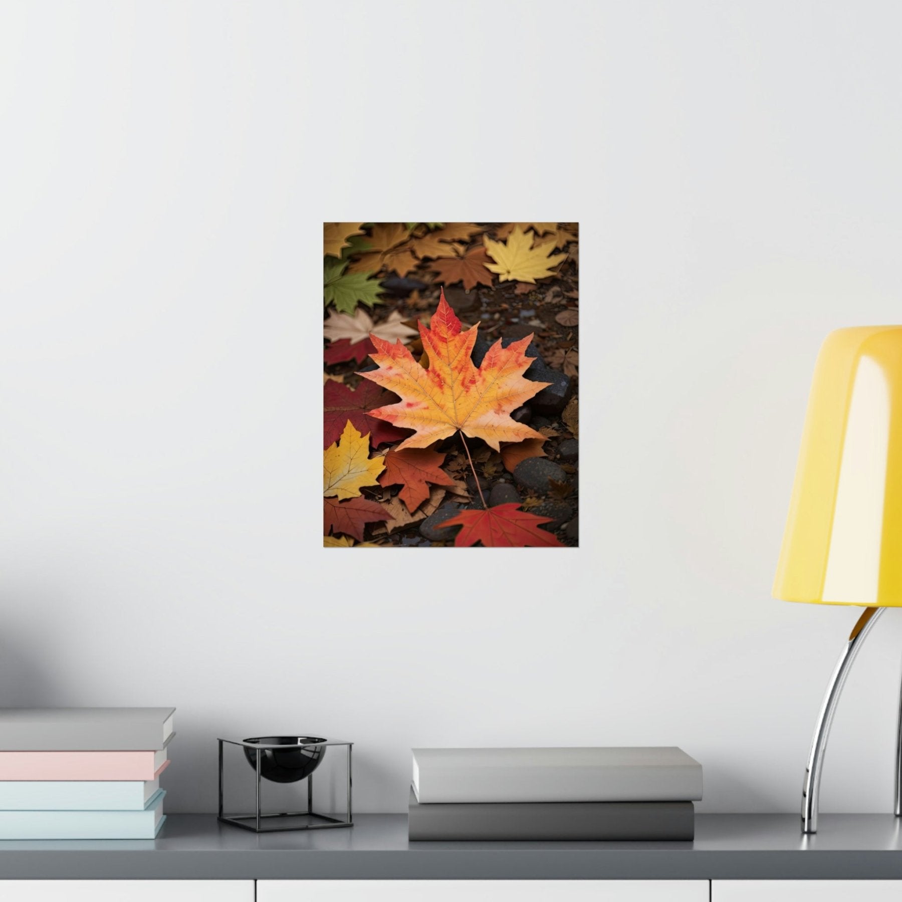 Poster print of leaf in the season of Fall Autumn hung on a wall | Janlyn's Crafts